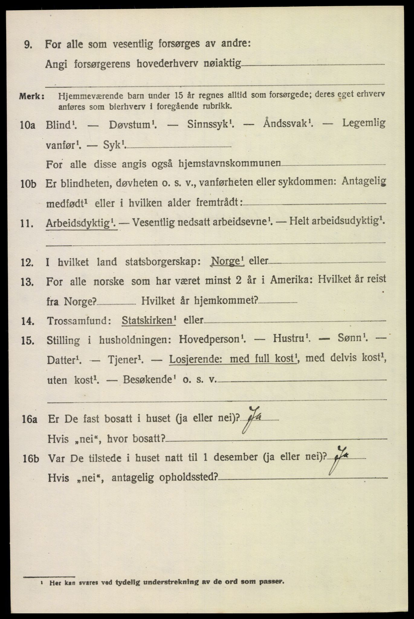 SAH, 1920 census for Trysil, 1920, p. 3558