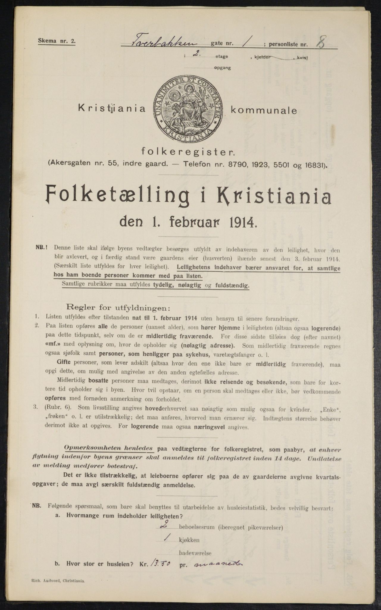 OBA, Municipal Census 1914 for Kristiania, 1914, p. 118182