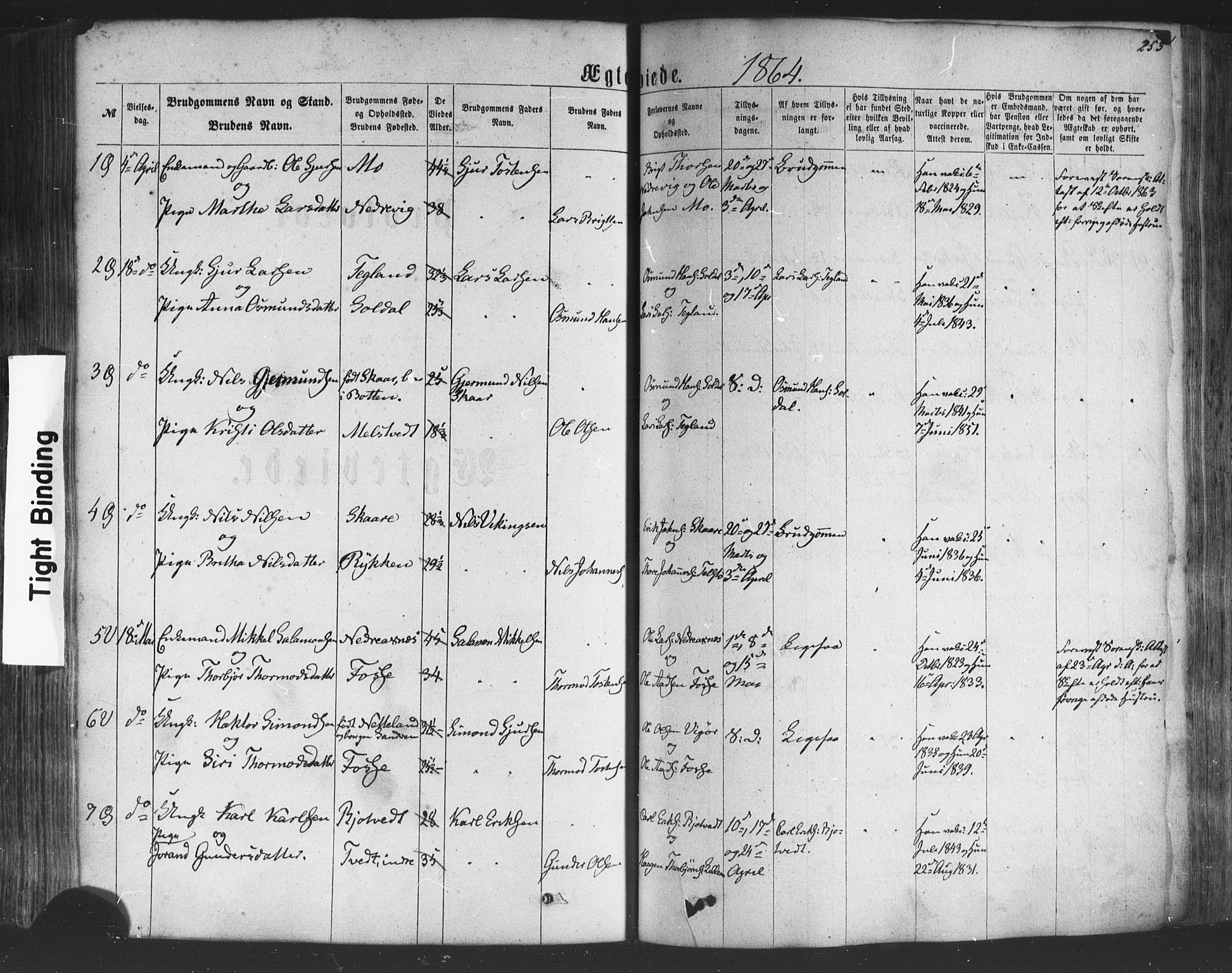 Kvam sokneprestembete, SAB/A-76201/H/Haa: Parish register (official) no. A 9, 1864-1879, p. 253