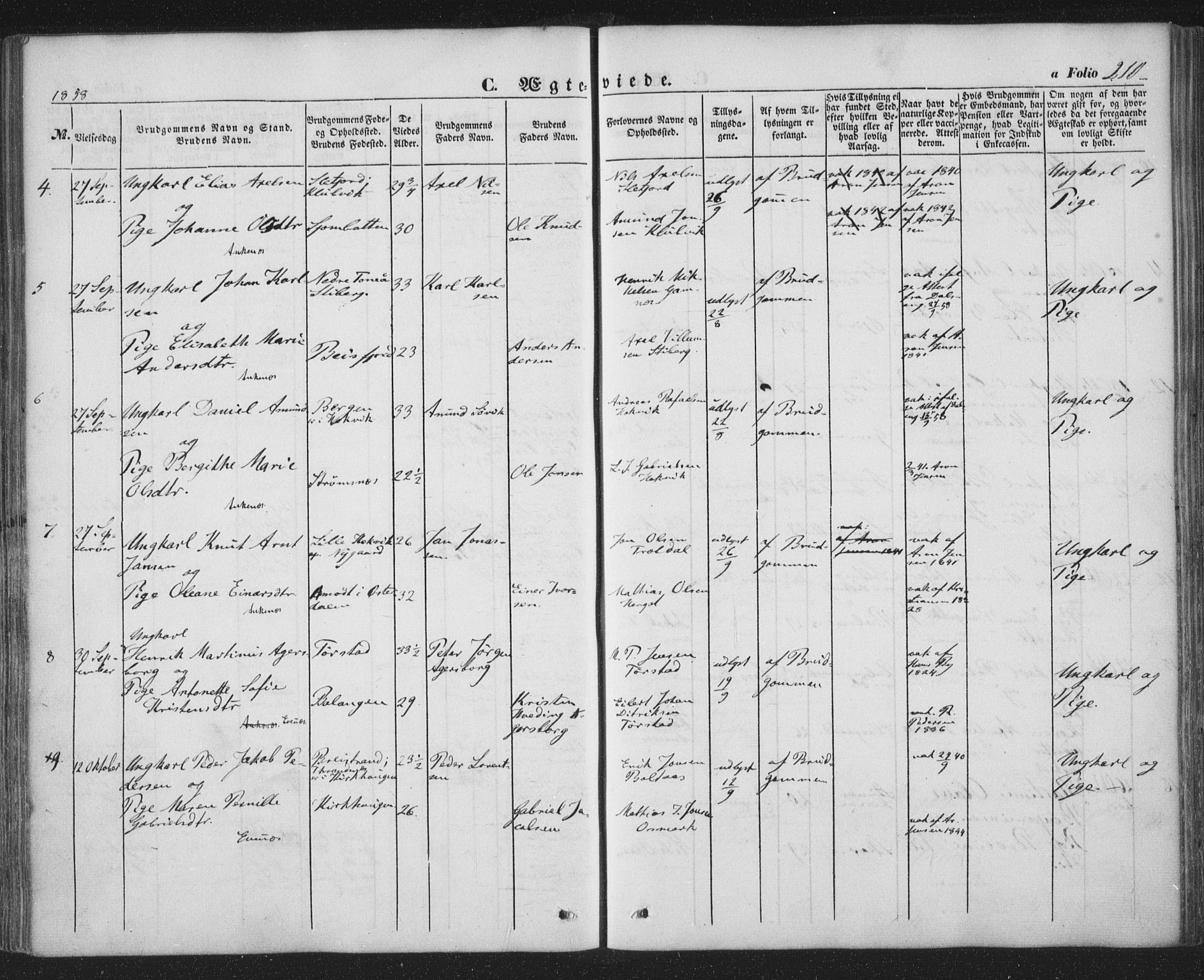 Ministerialprotokoller, klokkerbøker og fødselsregistre - Nordland, AV/SAT-A-1459/863/L0895: Parish register (official) no. 863A07, 1851-1860, p. 210