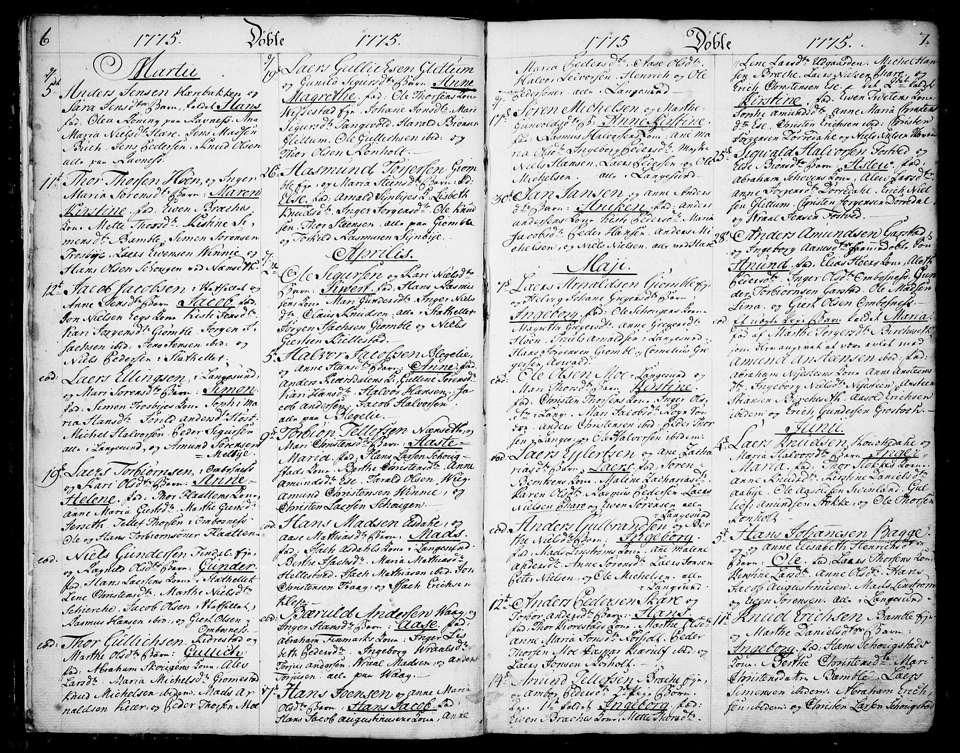 Bamble kirkebøker, SAKO/A-253/F/Fa/L0002: Parish register (official) no. I 2, 1775-1814, p. 6-7
