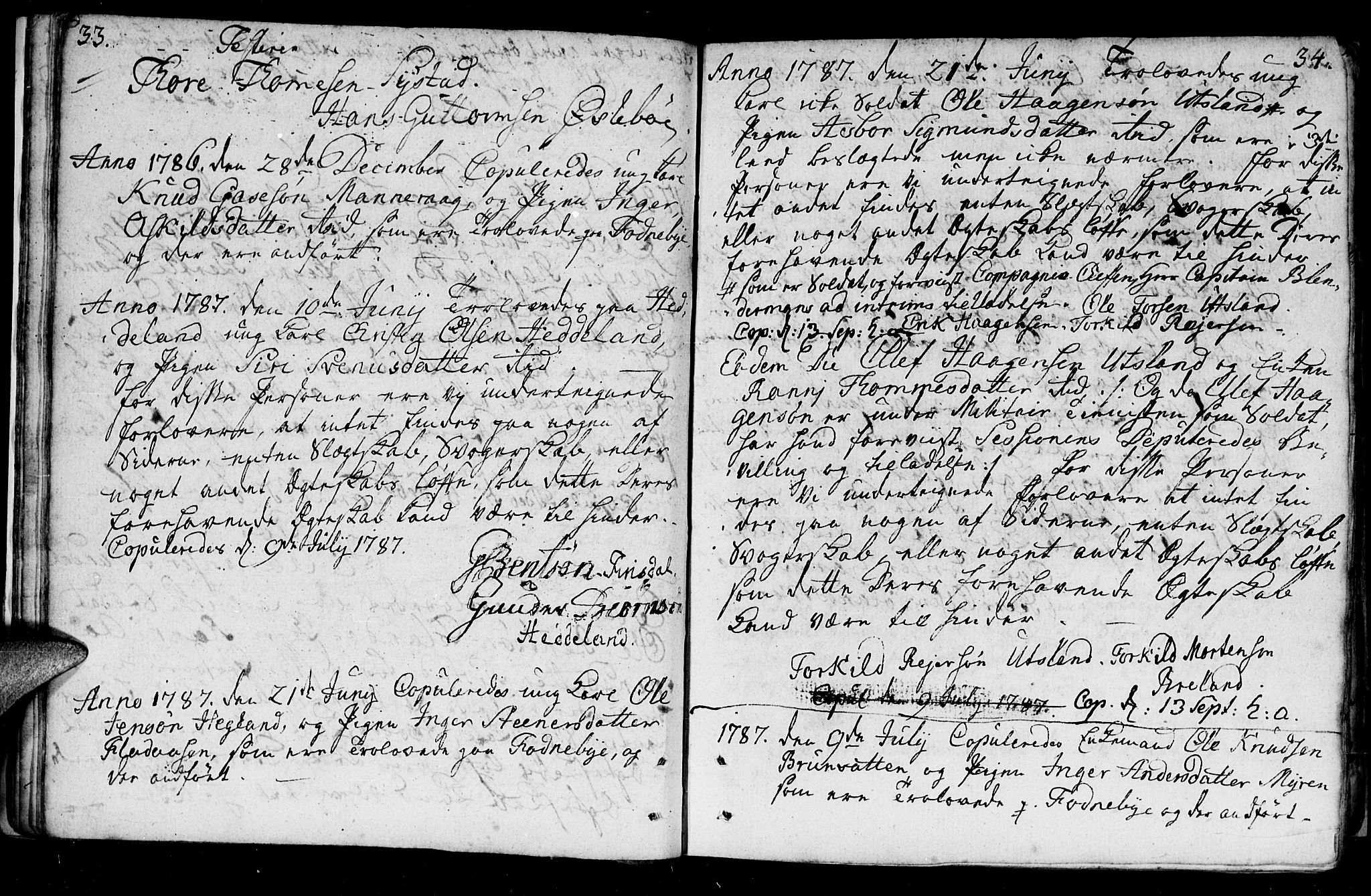 Holum sokneprestkontor, SAK/1111-0022/F/Fa/Fac/L0001: Parish register (official) no. A 1, 1773-1820, p. 33-34