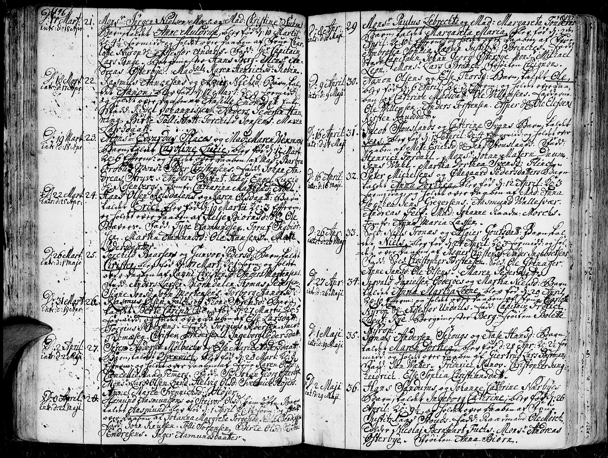 Kristiansand domprosti, AV/SAK-1112-0006/F/Fa/L0001: Parish register (official) no. A 1, 1734-1793, p. 146-147