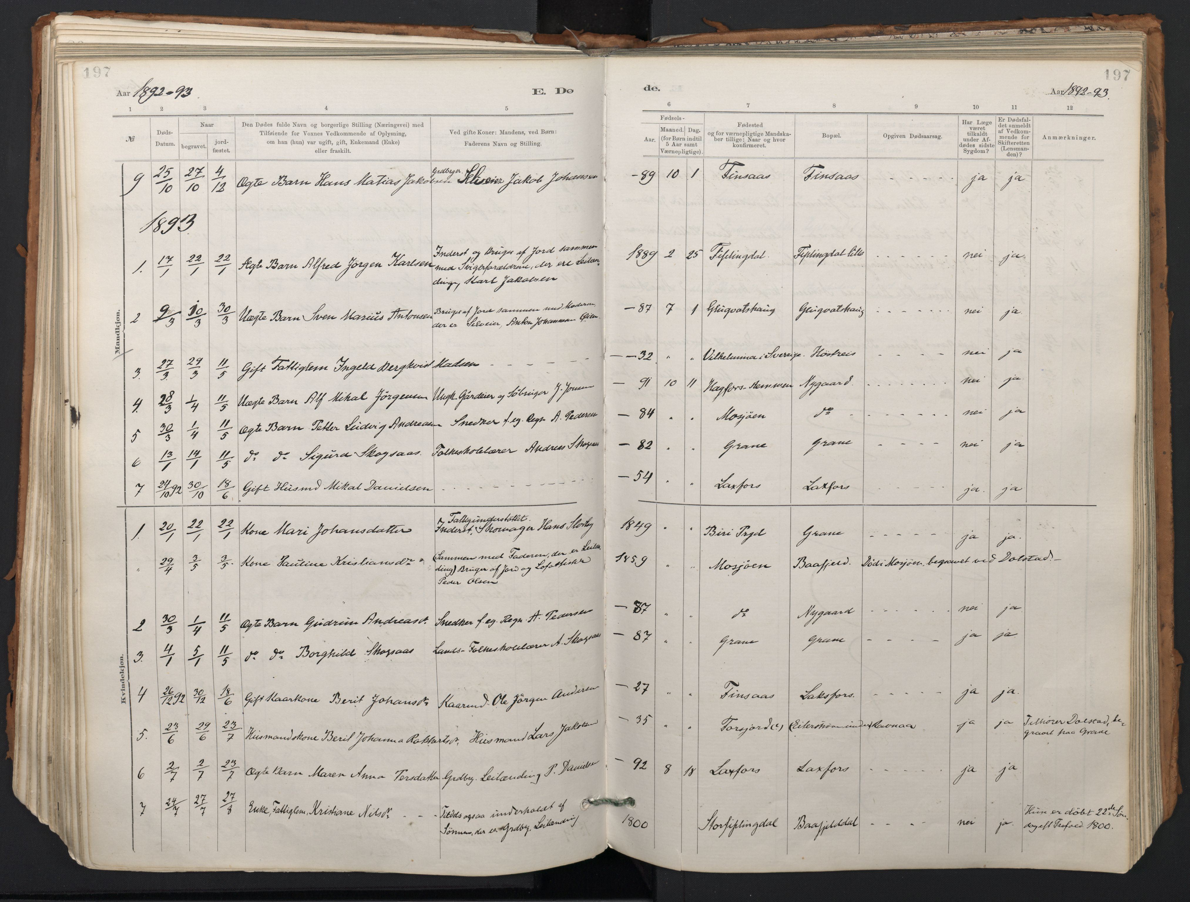 Ministerialprotokoller, klokkerbøker og fødselsregistre - Nordland, SAT/A-1459/824/L0338: Parish register (official) no. 824A01, 1880-1915, p. 197