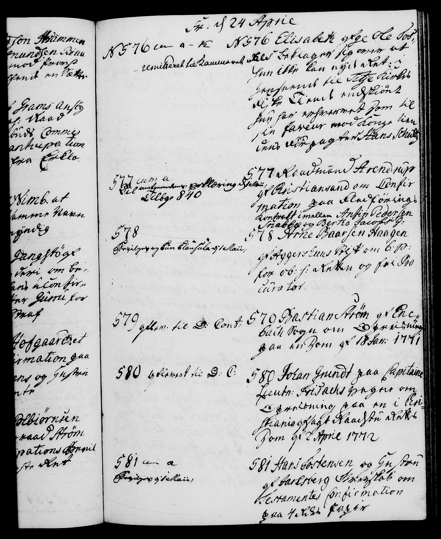 Danske Kanselli 1572-1799, AV/RA-EA-3023/I/Ia/L0002: 3. departements journal, 1772