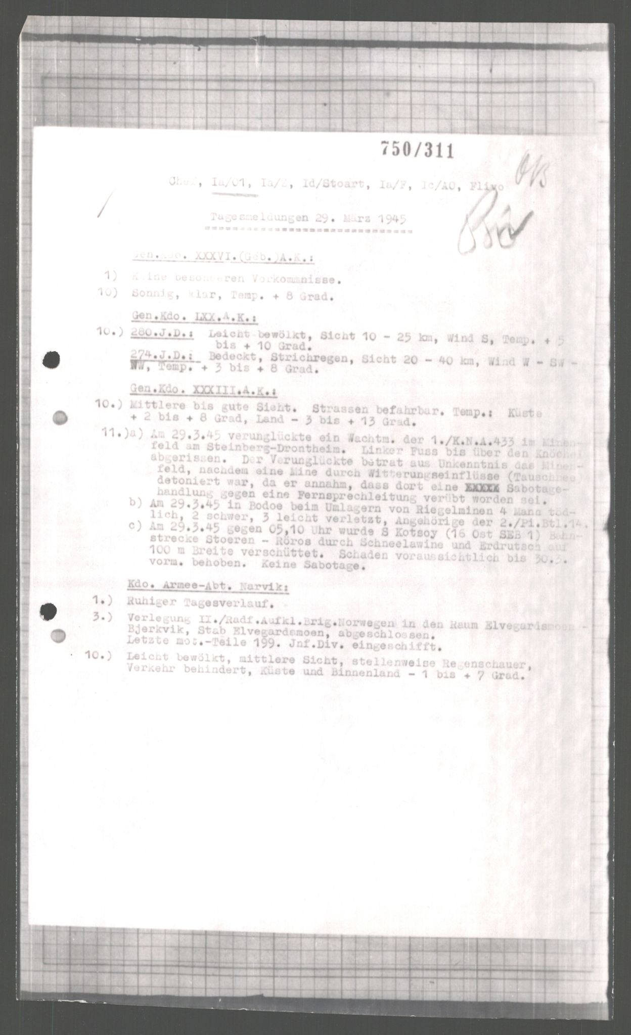 Forsvarets Overkommando. 2 kontor. Arkiv 11.4. Spredte tyske arkivsaker, AV/RA-RAFA-7031/D/Dar/Dara/L0004: Krigsdagbøker for 20. Gebirgs-Armee-Oberkommando (AOK 20), 1945, p. 264