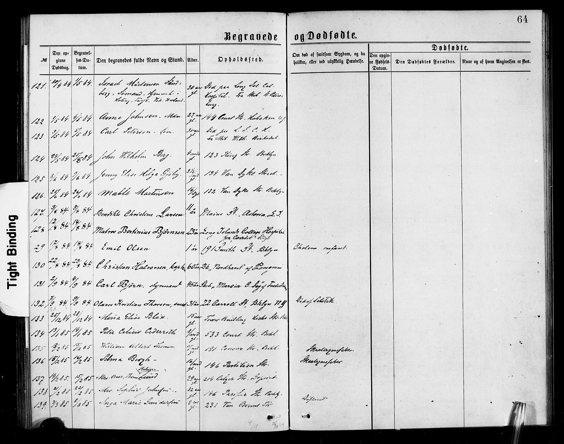 Den norske sjømannsmisjon i utlandet/New York, SAB/SAB/PA-0110/H/Ha/L0001: Parish register (official) no. A 1, 1878-1885, p. 64