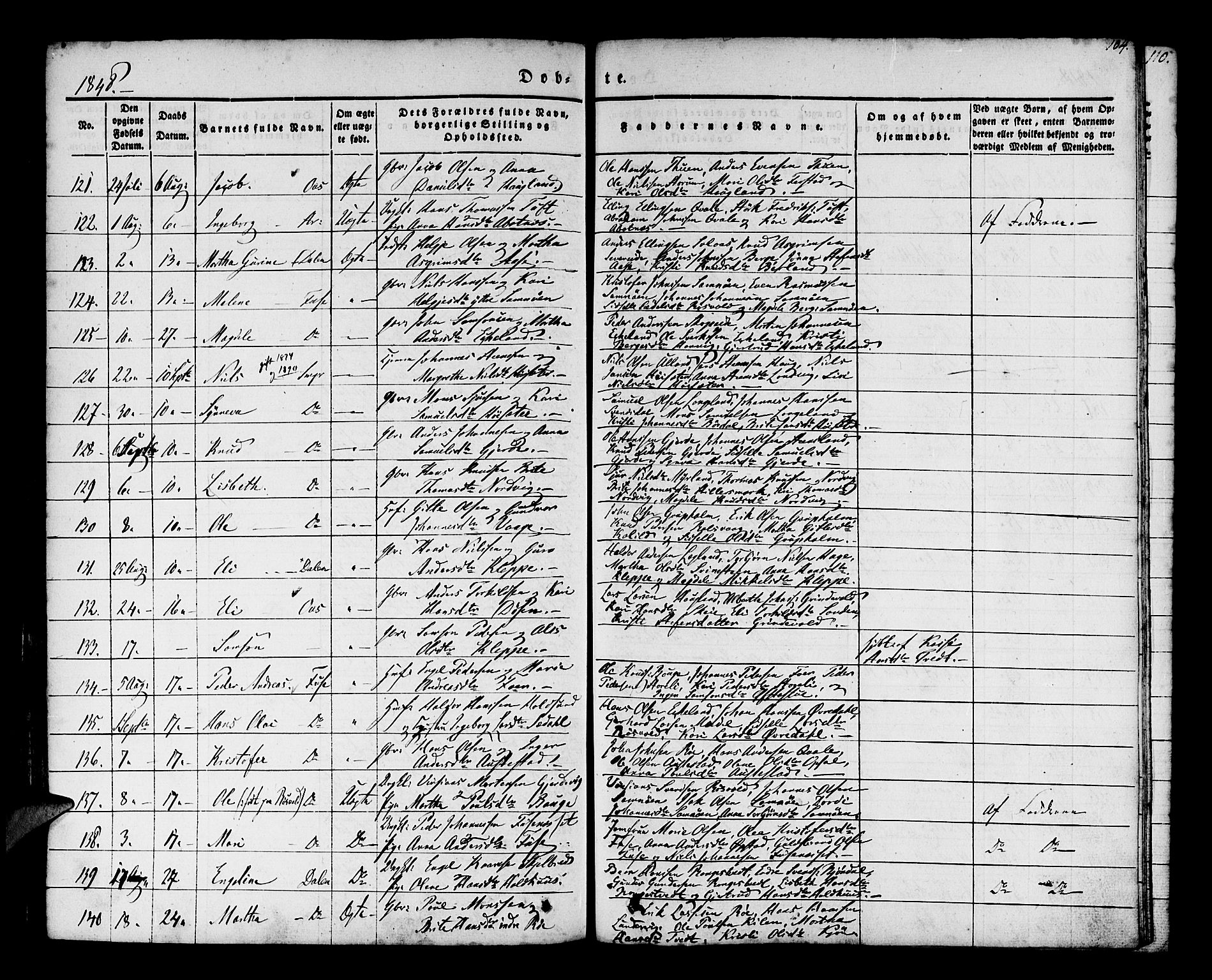 Os sokneprestembete, SAB/A-99929: Parish register (official) no. A 15, 1839-1851, p. 104