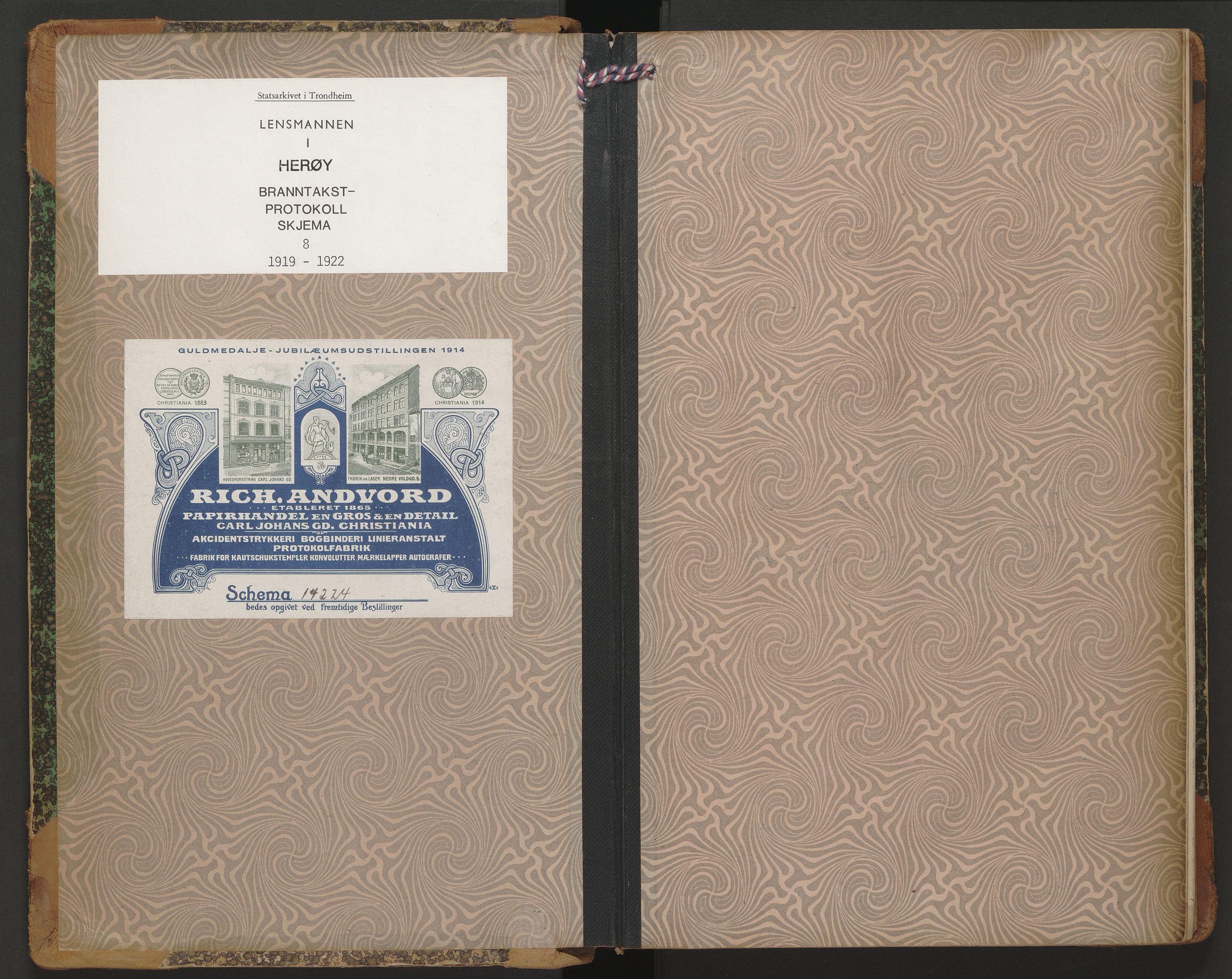 Norges Brannkasse Herøy, AV/SAT-A-5570/Fb/L0008: Branntakstprotokoll - skjema, 1919-1922