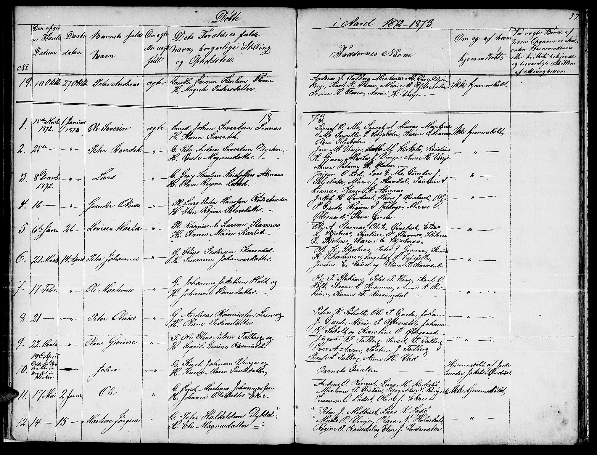 Ministerialprotokoller, klokkerbøker og fødselsregistre - Møre og Romsdal, SAT/A-1454/521/L0300: Parish register (copy) no. 521C01, 1854-1881, p. 57