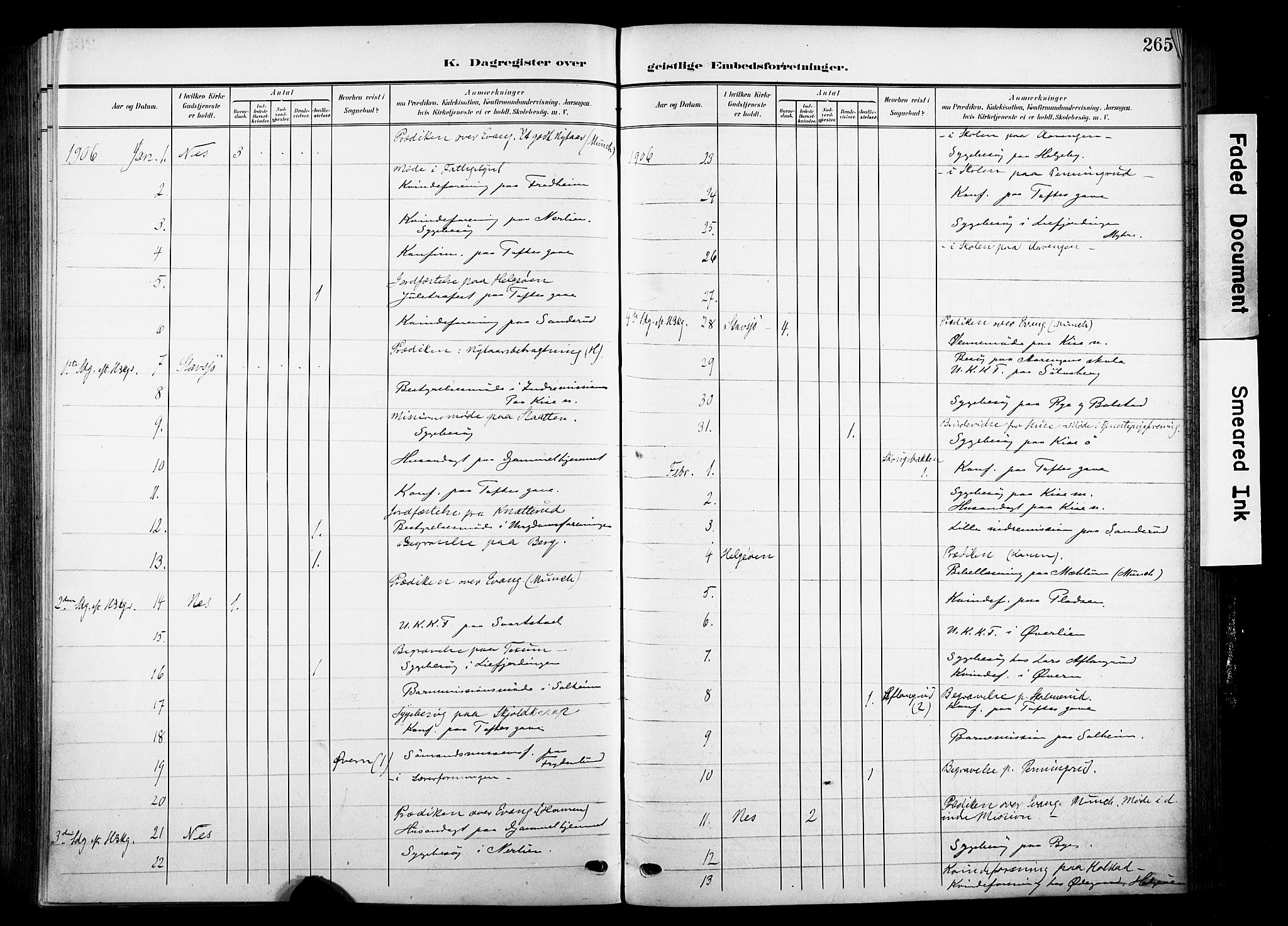 Nes prestekontor, Hedmark, SAH/PREST-020/K/Ka/L0014: Parish register (official) no. 14, 1906-1929, p. 265
