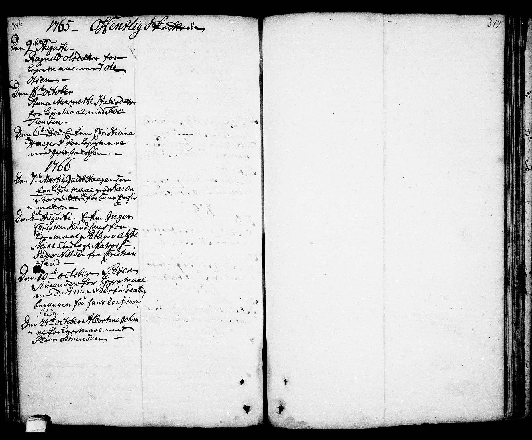 Kragerø kirkebøker, SAKO/A-278/F/Fa/L0001: Parish register (official) no. 1, 1702-1766, p. 346-347