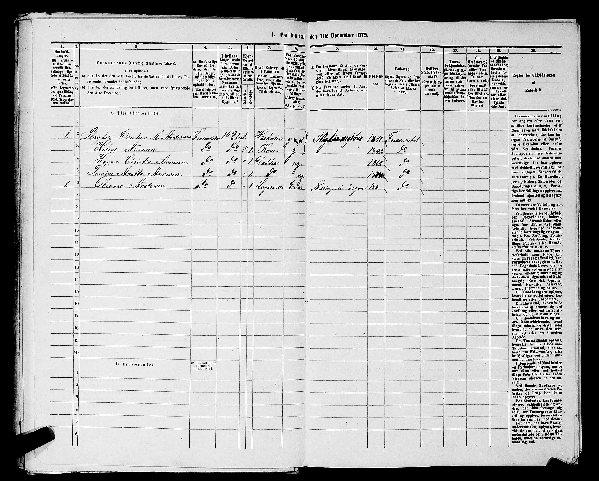 RA, 1875 census for 0101P Fredrikshald, 1875, p. 900