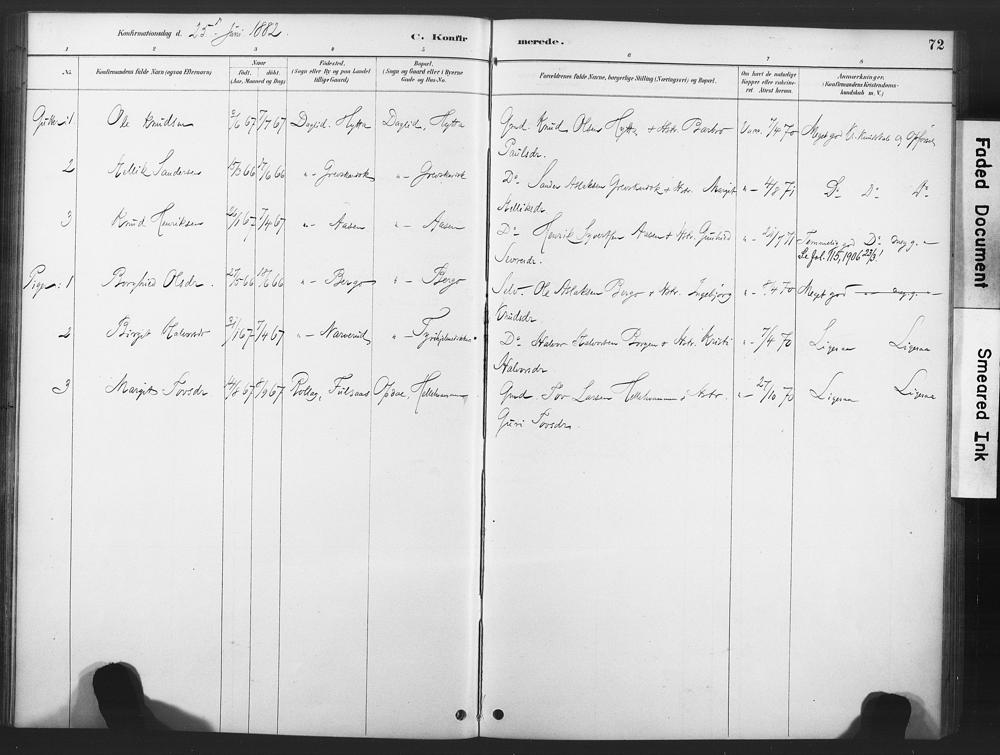Nore kirkebøker, AV/SAKO-A-238/F/Fd/L0001: Parish register (official) no. IV 1, 1878-1918, p. 72