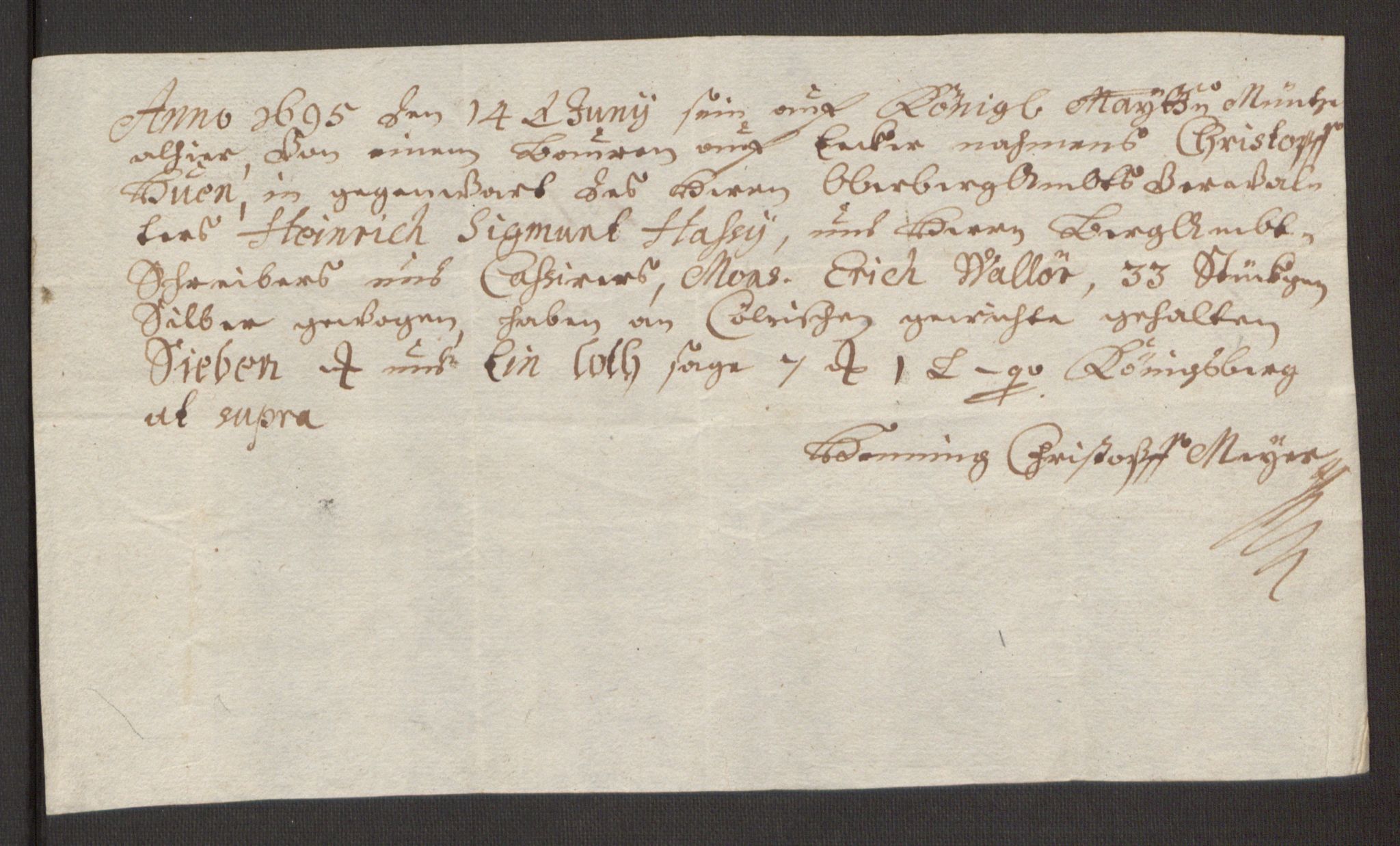 Rentekammeret inntil 1814, Reviderte regnskaper, Fogderegnskap, RA/EA-4092/R30/L1694: Fogderegnskap Hurum, Røyken, Eiker og Lier, 1694-1696, p. 299