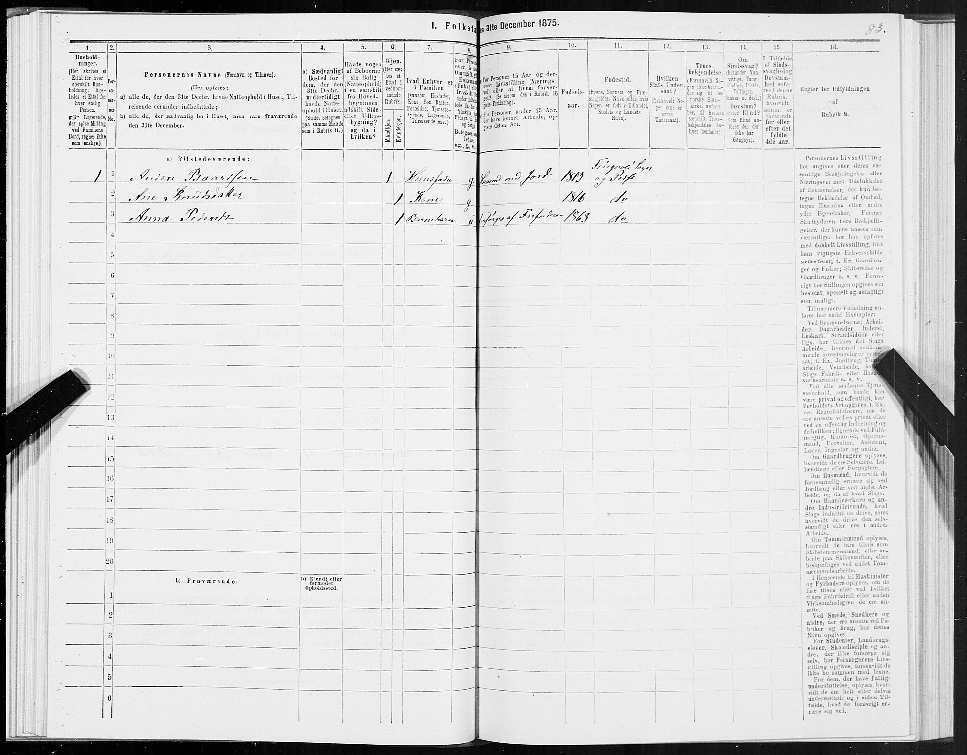 SAT, 1875 census for 1560P Tingvoll, 1875, p. 1083