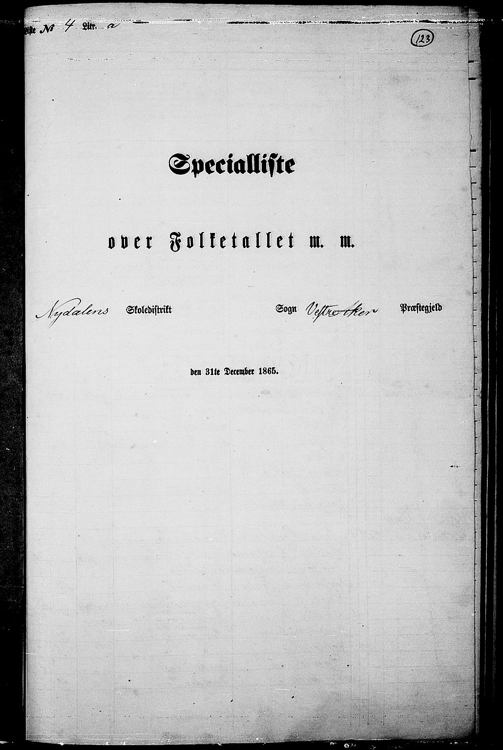 RA, 1865 census for Vestre Aker, 1865, p. 111
