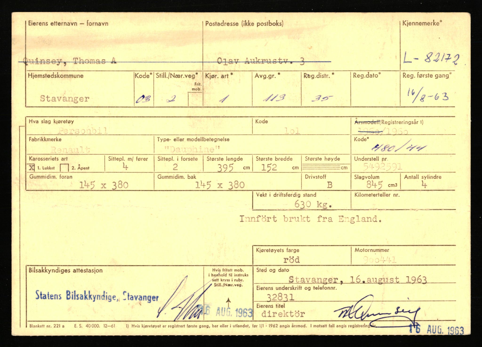 Stavanger trafikkstasjon, AV/SAST-A-101942/0/F/L0071: L-80500 - L-82199, 1930-1971, p. 2711