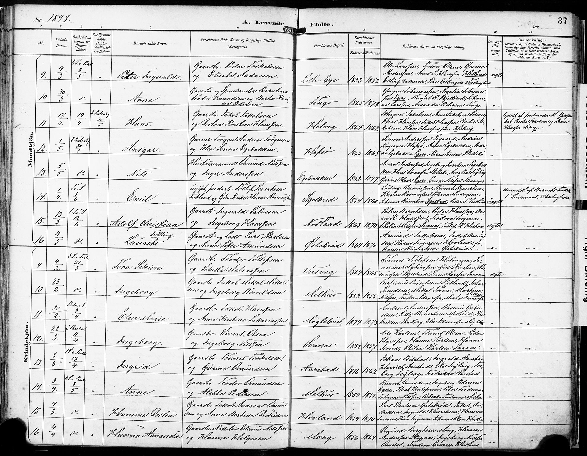 Eigersund sokneprestkontor, SAST/A-101807/S08/L0018: Parish register (official) no. A 17, 1892-1905, p. 37