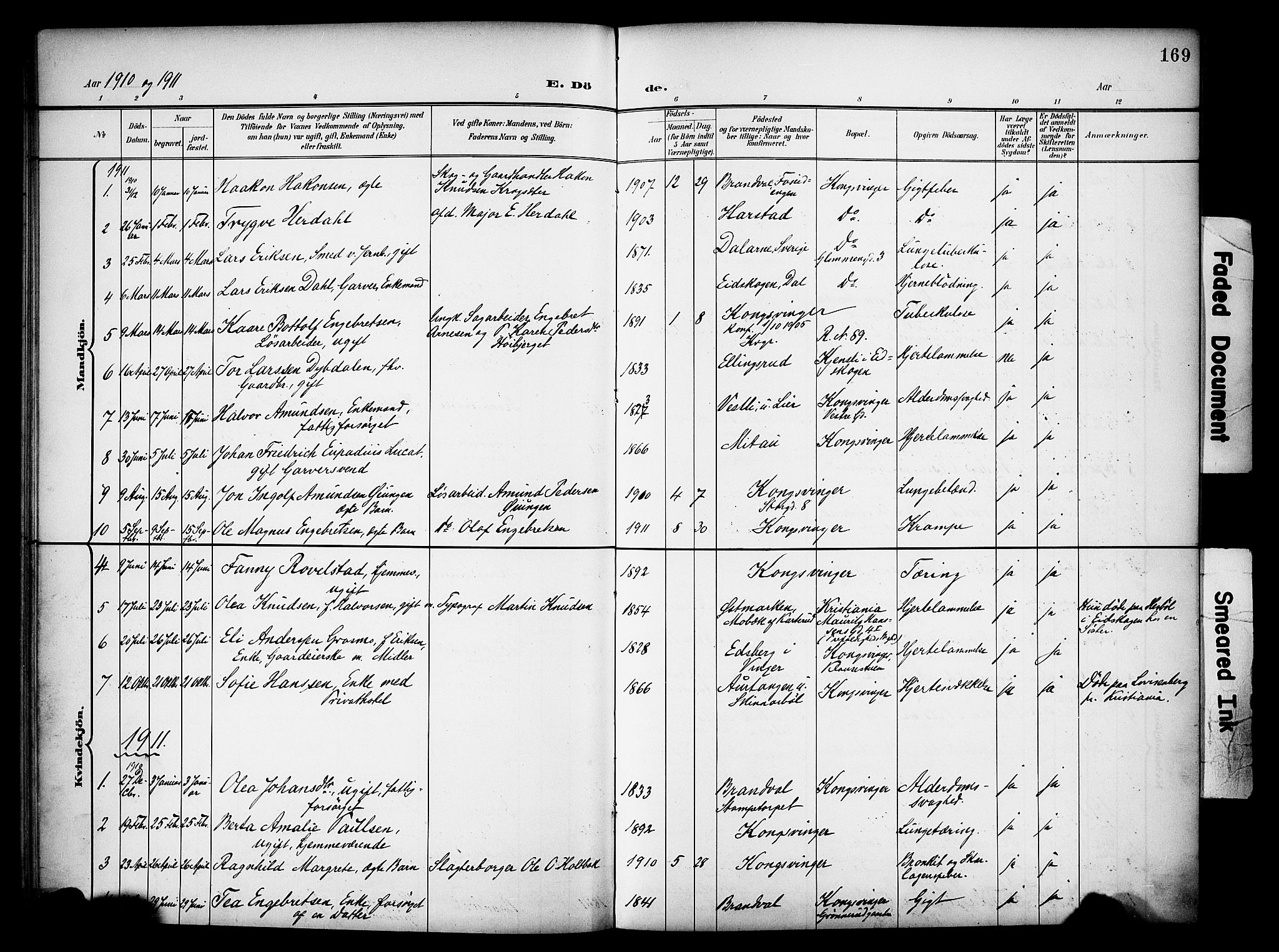 Vinger prestekontor, AV/SAH-PREST-024/H/Ha/Haa/L0016: Parish register (official) no. 16, 1898-1920, p. 169