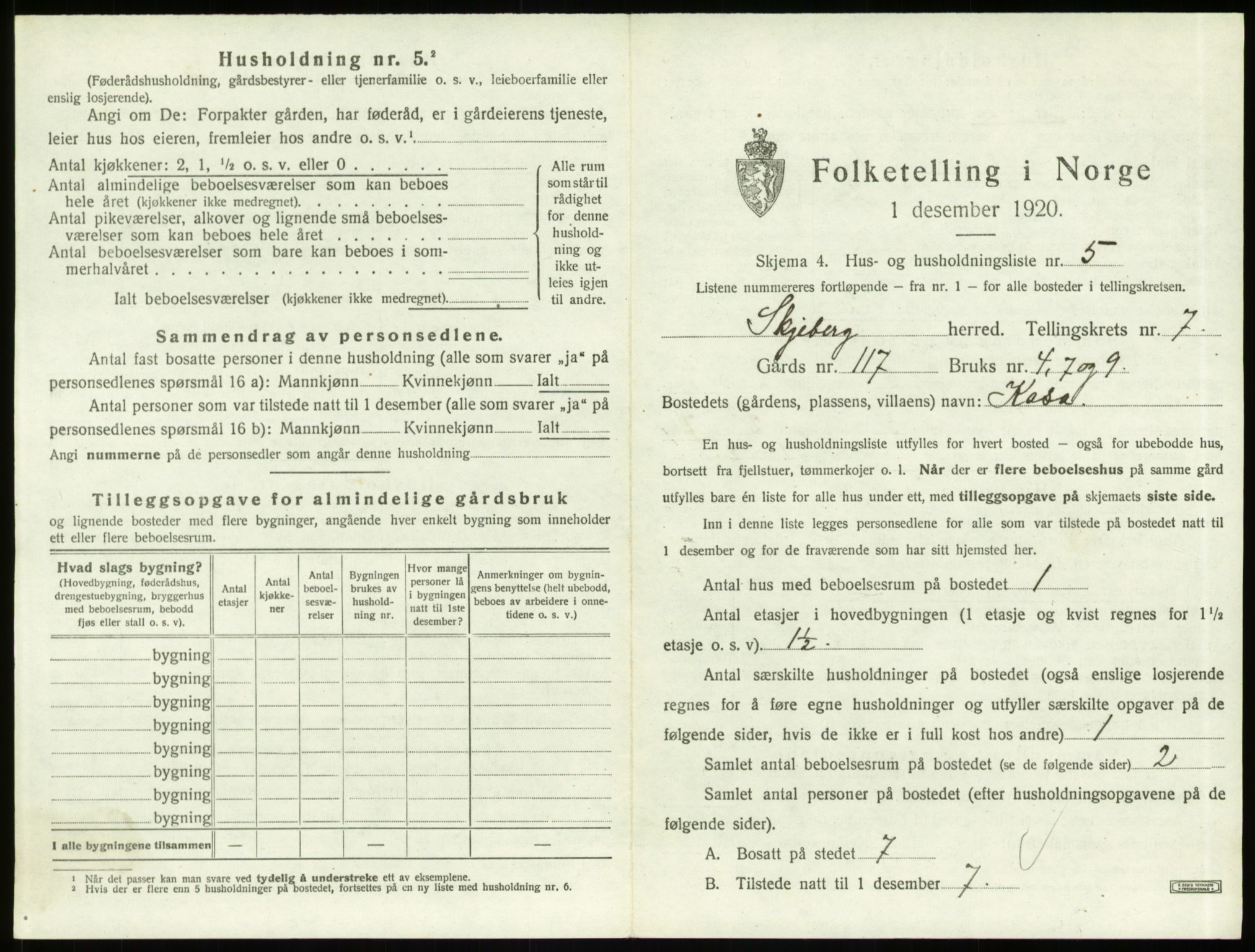 SAO, 1920 census for Skjeberg, 1920, p. 901