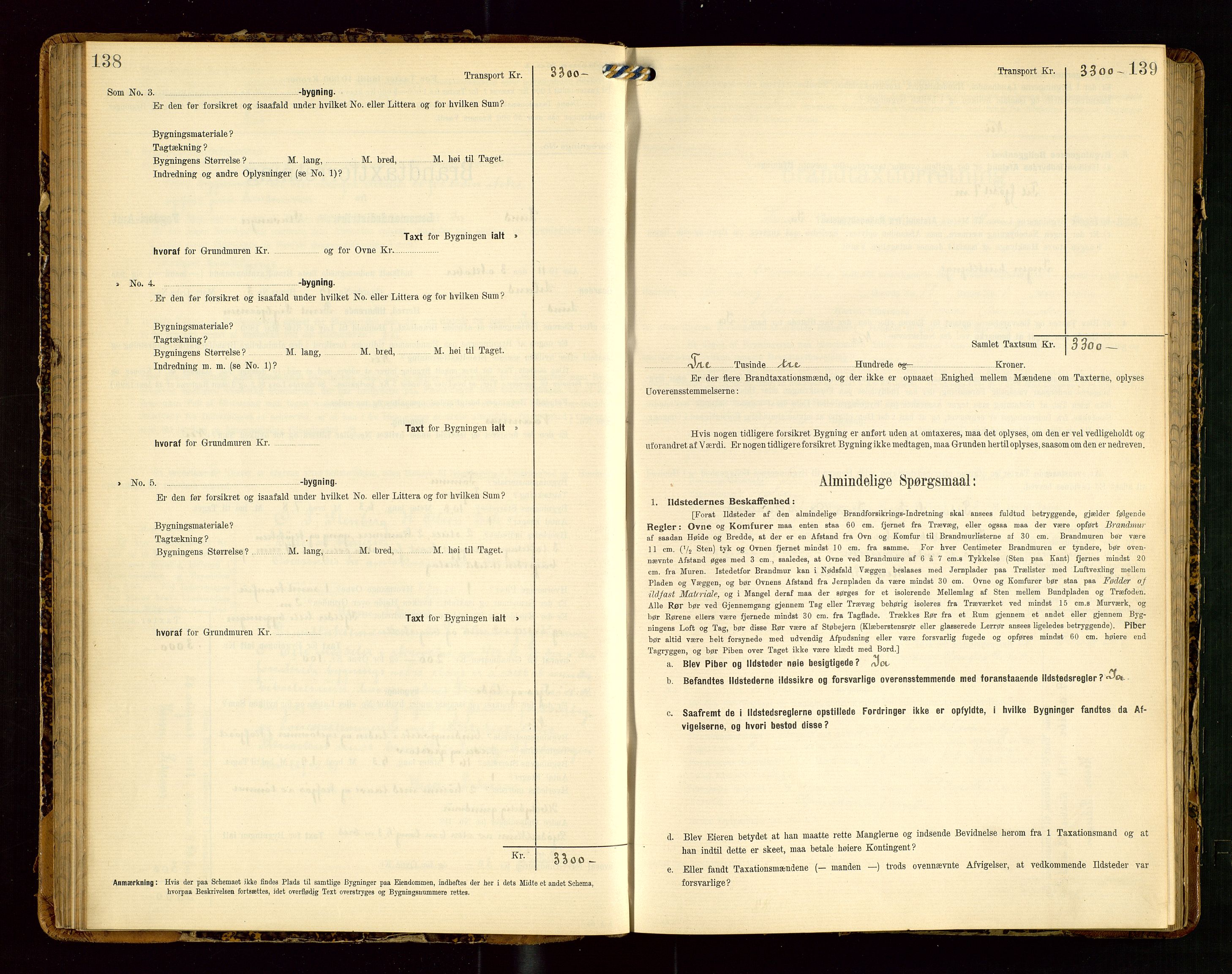 Lund lensmannskontor, SAST/A-100303/Gob/L0002: "Brandtakstprotokol", 1908-1918, p. 138-139