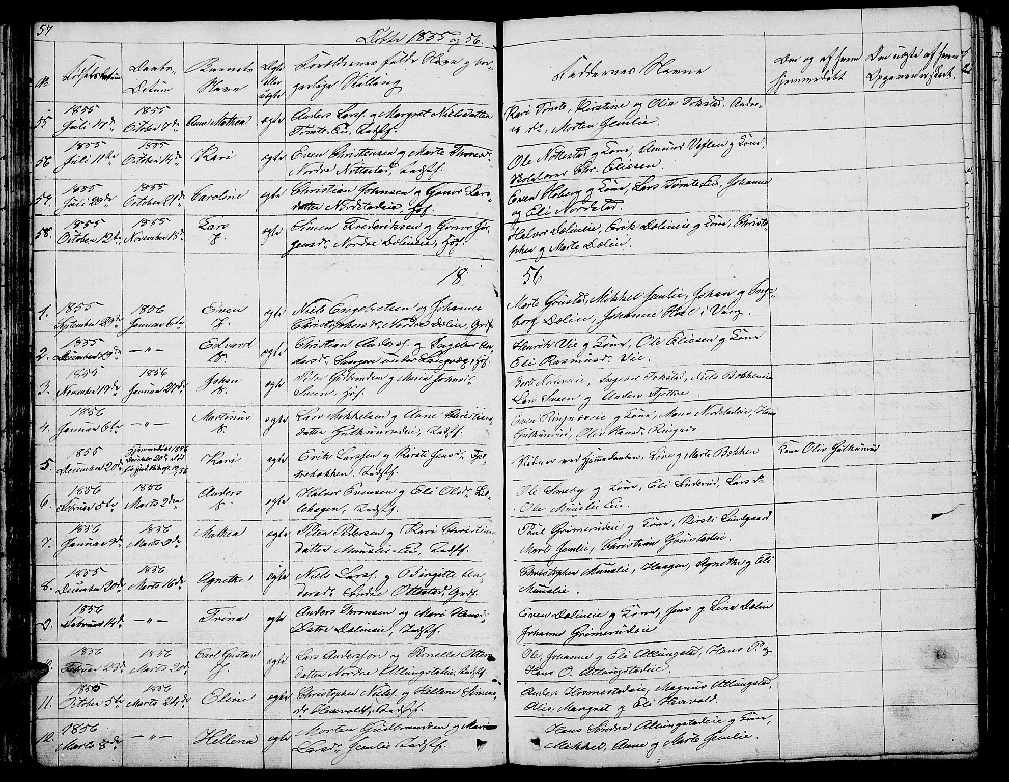 Stange prestekontor, SAH/PREST-002/L/L0002: Parish register (copy) no. 2, 1838-1879, p. 57