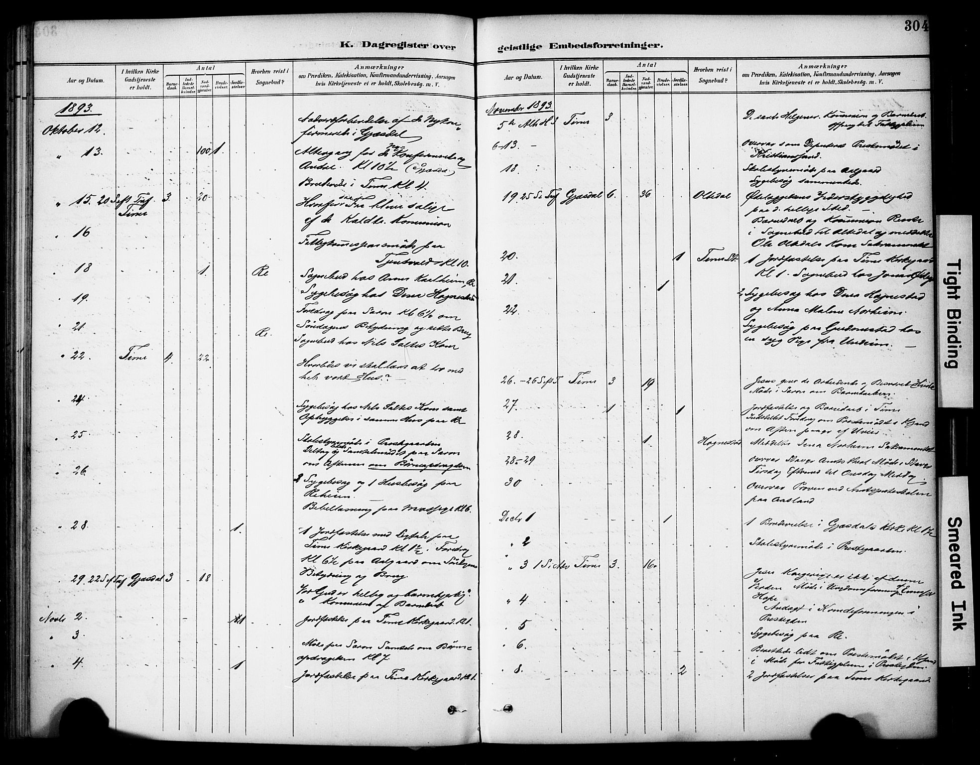 Lye sokneprestkontor, AV/SAST-A-101794/001/30BA/L0011: Parish register (official) no. A 9, 1893-1903, p. 304