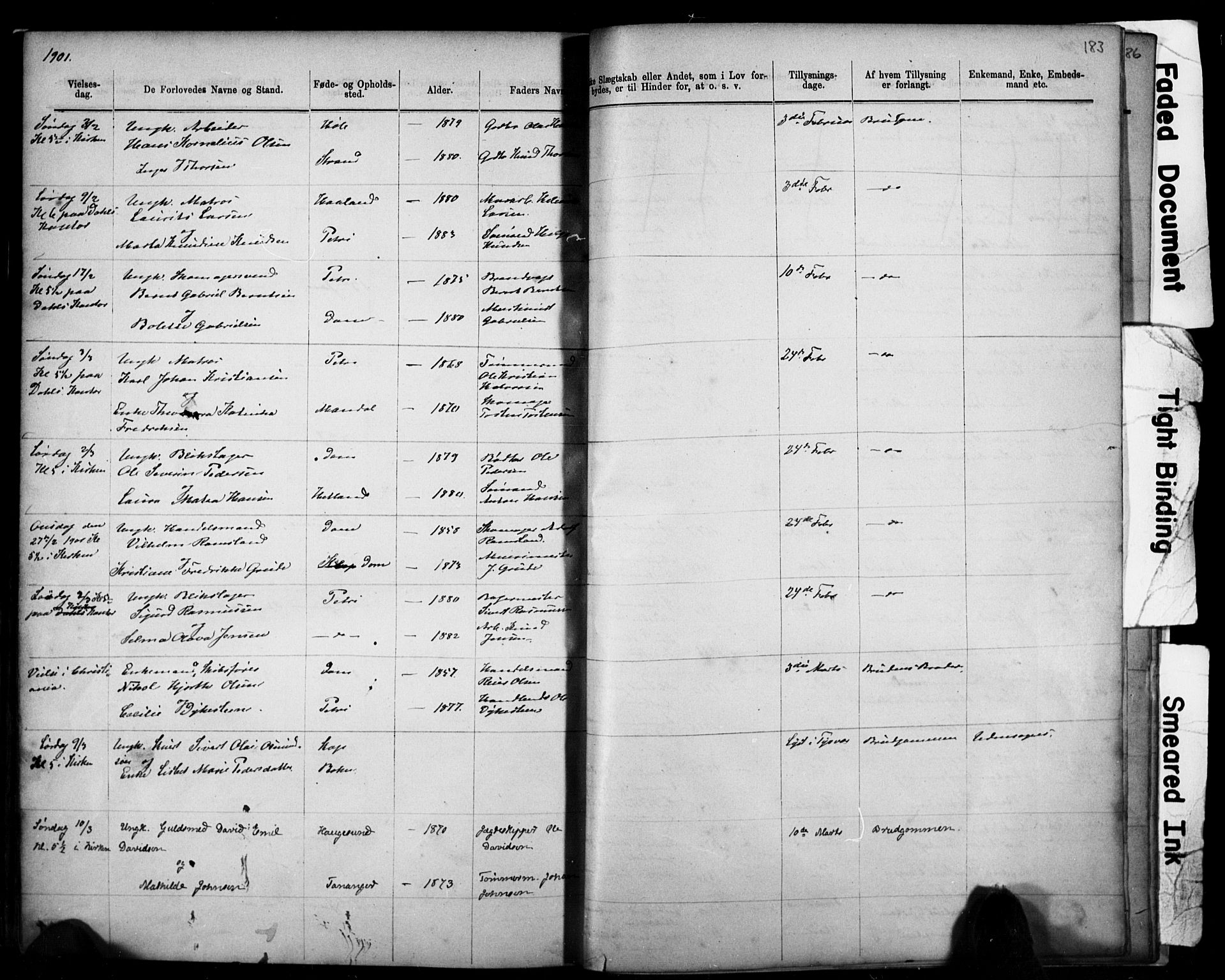 Domkirken sokneprestkontor, AV/SAST-A-101812/001/30/30BB/L0014: Parish register (copy) no. B 14, 1875-1902, p. 183