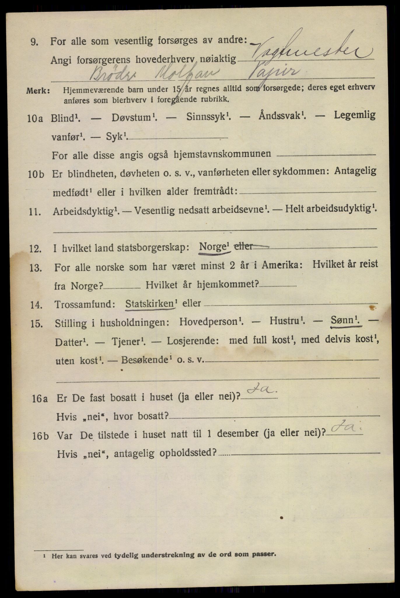 SAO, 1920 census for Kristiania, 1920, p. 366582