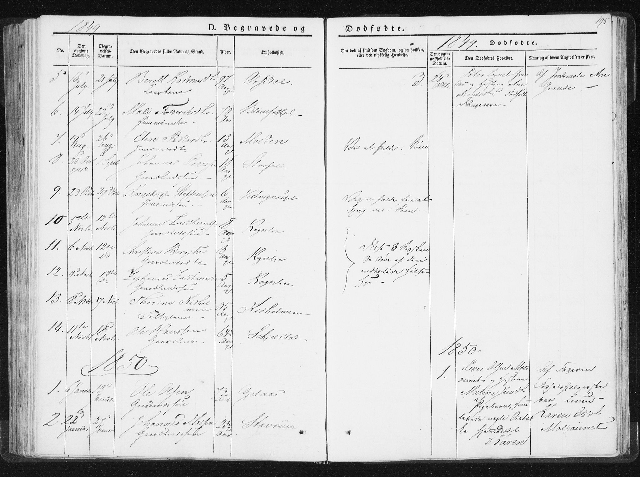 Ministerialprotokoller, klokkerbøker og fødselsregistre - Nord-Trøndelag, SAT/A-1458/744/L0418: Parish register (official) no. 744A02, 1843-1866, p. 195