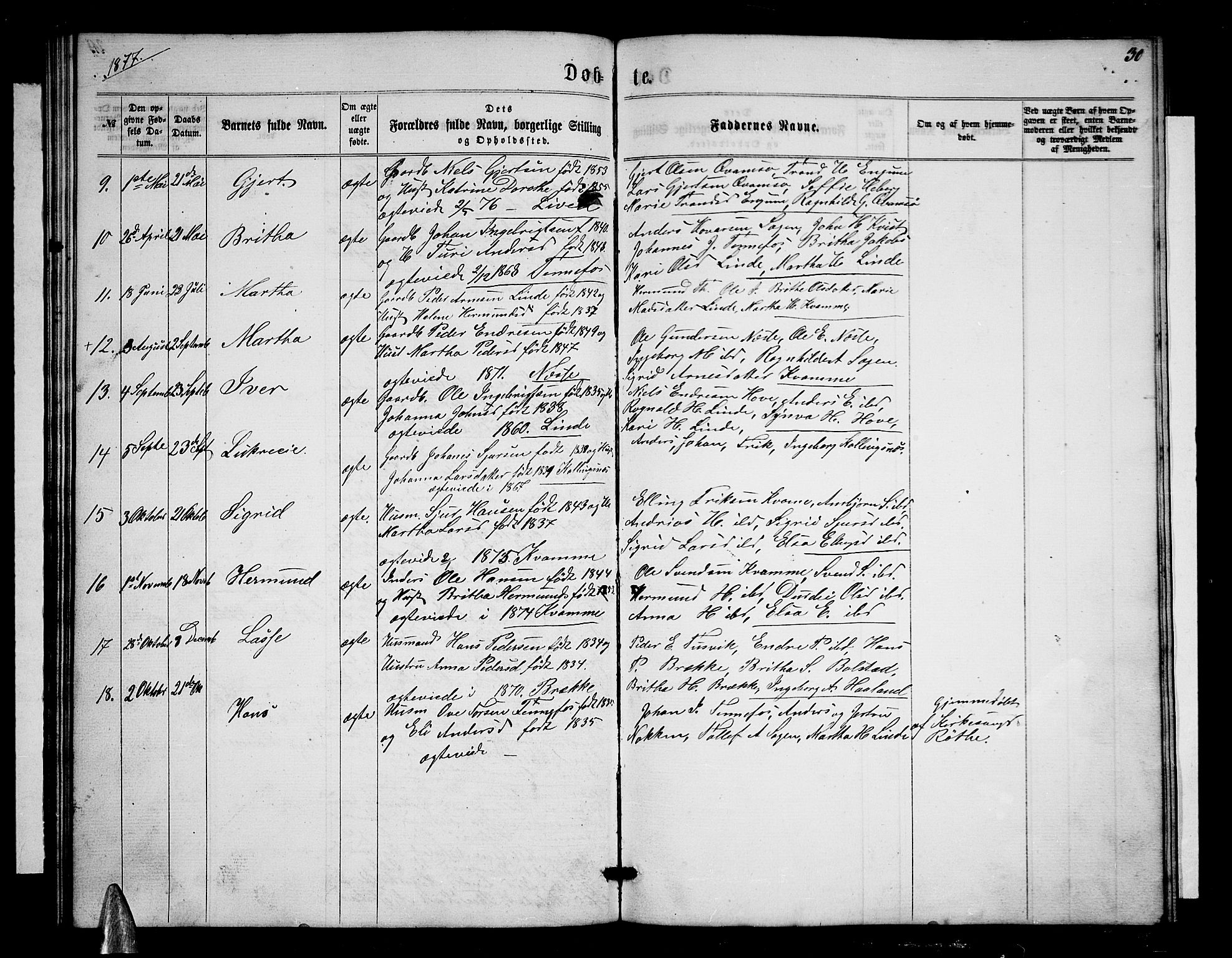 Balestrand sokneprestembete, SAB/A-79601/H/Hab/Habc/L0001: Parish register (copy) no. C 1, 1857-1877, p. 30