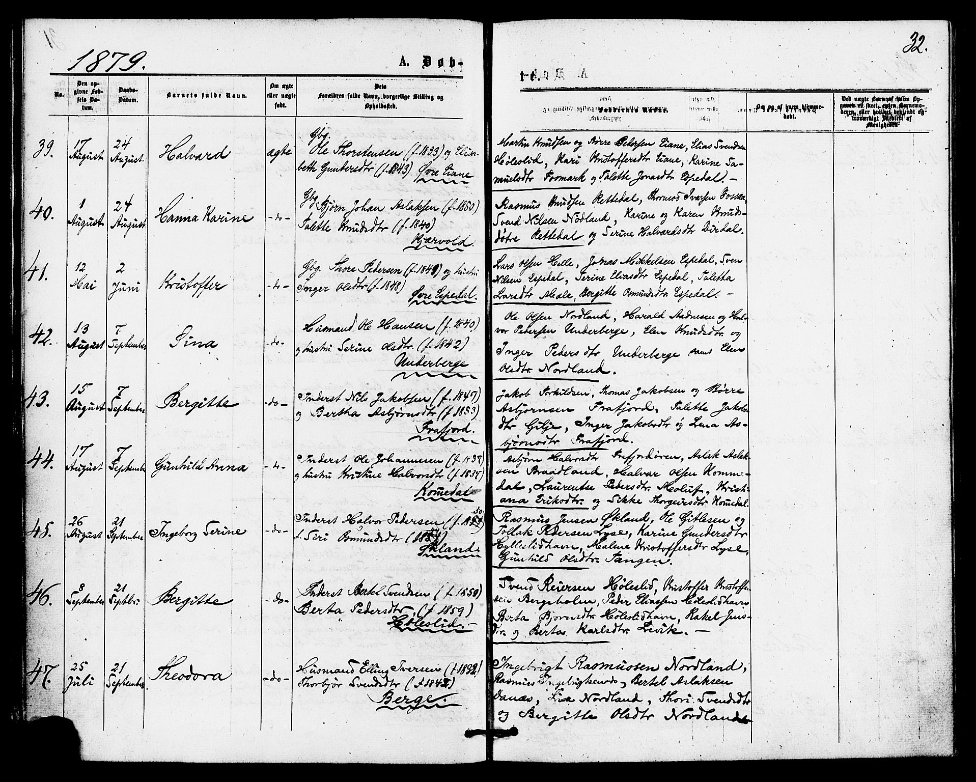 Høgsfjord sokneprestkontor, AV/SAST-A-101624/H/Ha/Haa/L0004: Parish register (official) no. A 4, 1876-1884, p. 32