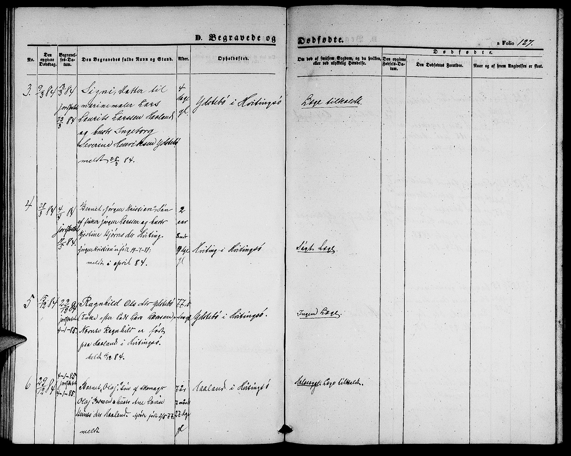 Rennesøy sokneprestkontor, SAST/A -101827/H/Ha/Hab/L0003: Parish register (copy) no. B 3, 1855-1888, p. 127