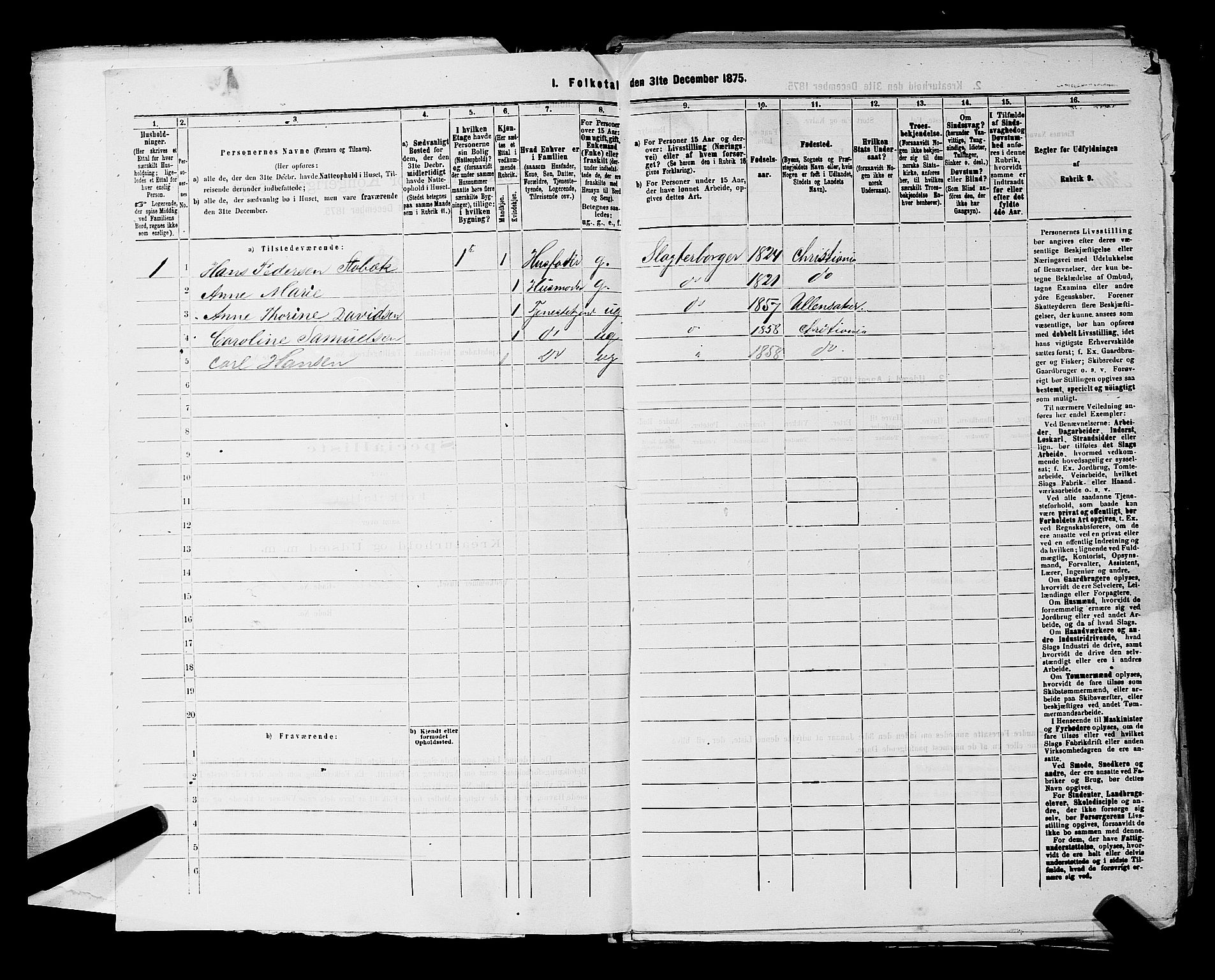 RA, 1875 census for 0301 Kristiania, 1875, p. 8138