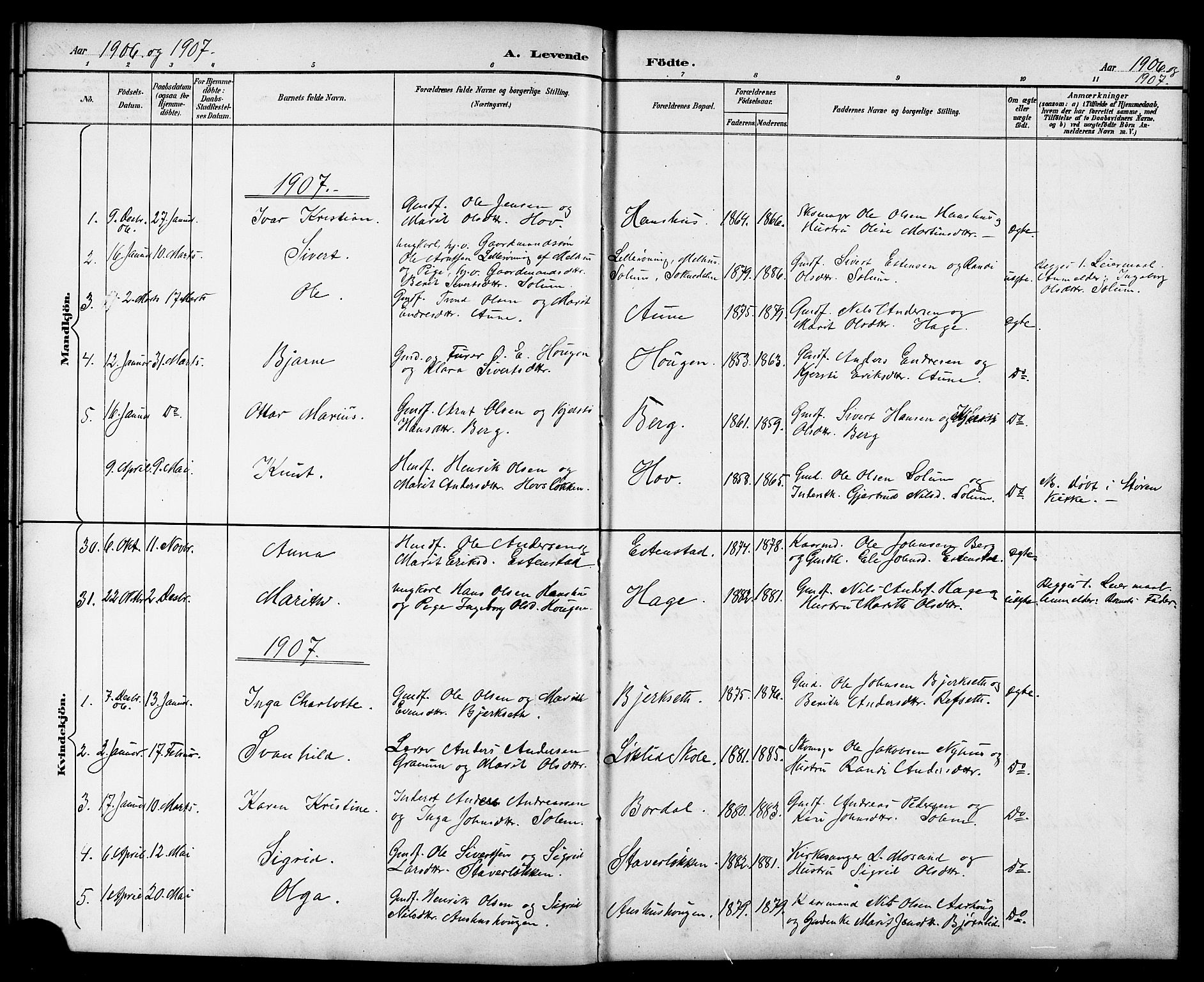 Ministerialprotokoller, klokkerbøker og fødselsregistre - Sør-Trøndelag, AV/SAT-A-1456/689/L1044: Parish register (copy) no. 689C03, 1893-1922