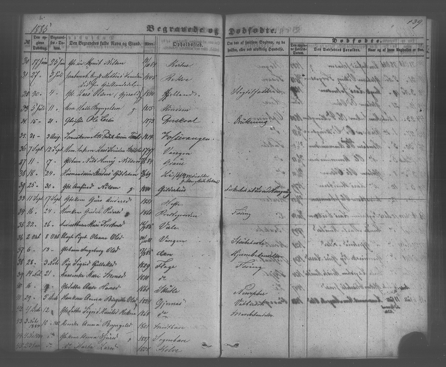 Voss sokneprestembete, SAB/A-79001/H/Haa: Parish register (official) no. A 20, 1855-1886, p. 139