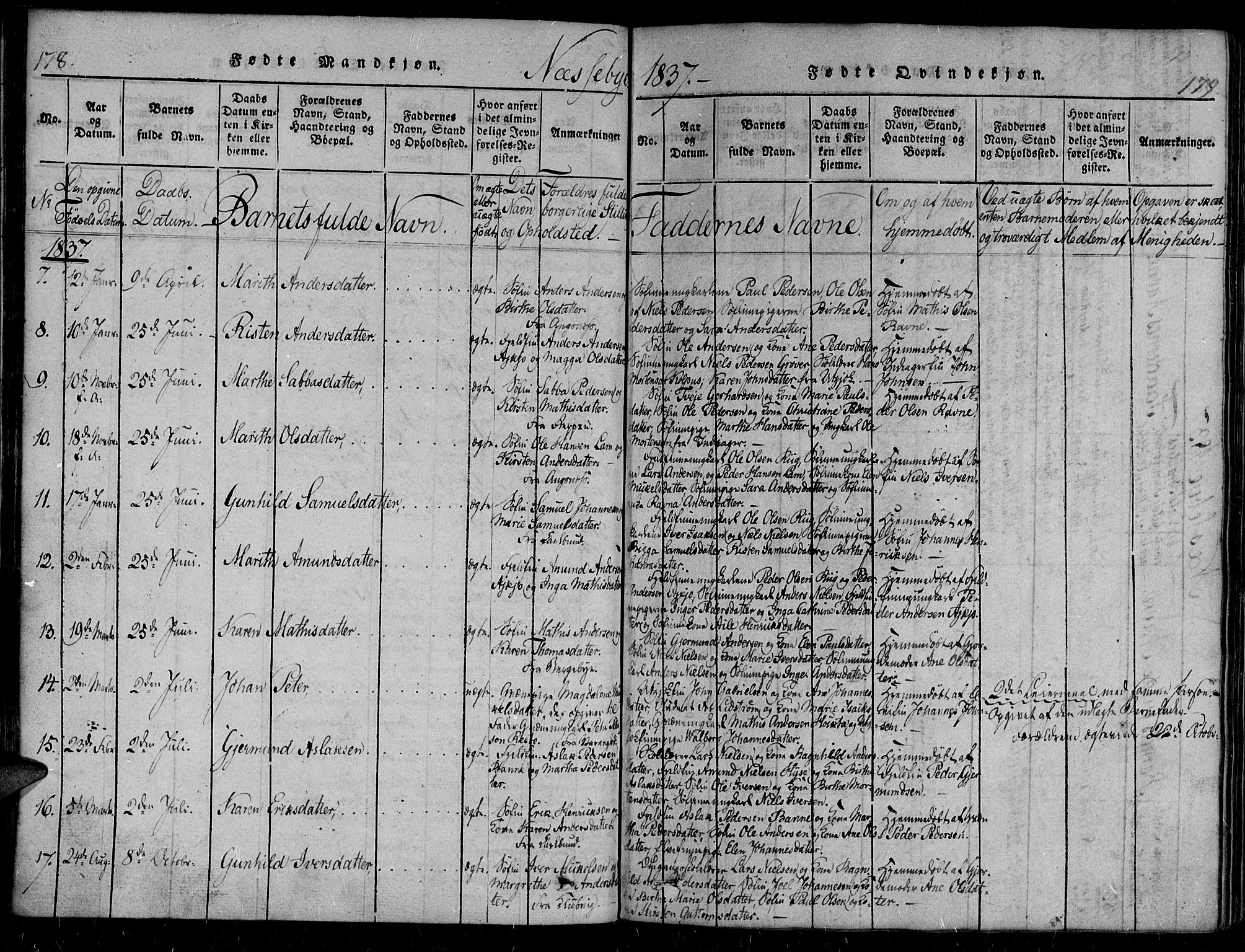 Vadsø sokneprestkontor, SATØ/S-1325/H/Ha/L0003kirke: Parish register (official) no. 3 /2, 1821-1839, p. 178-179