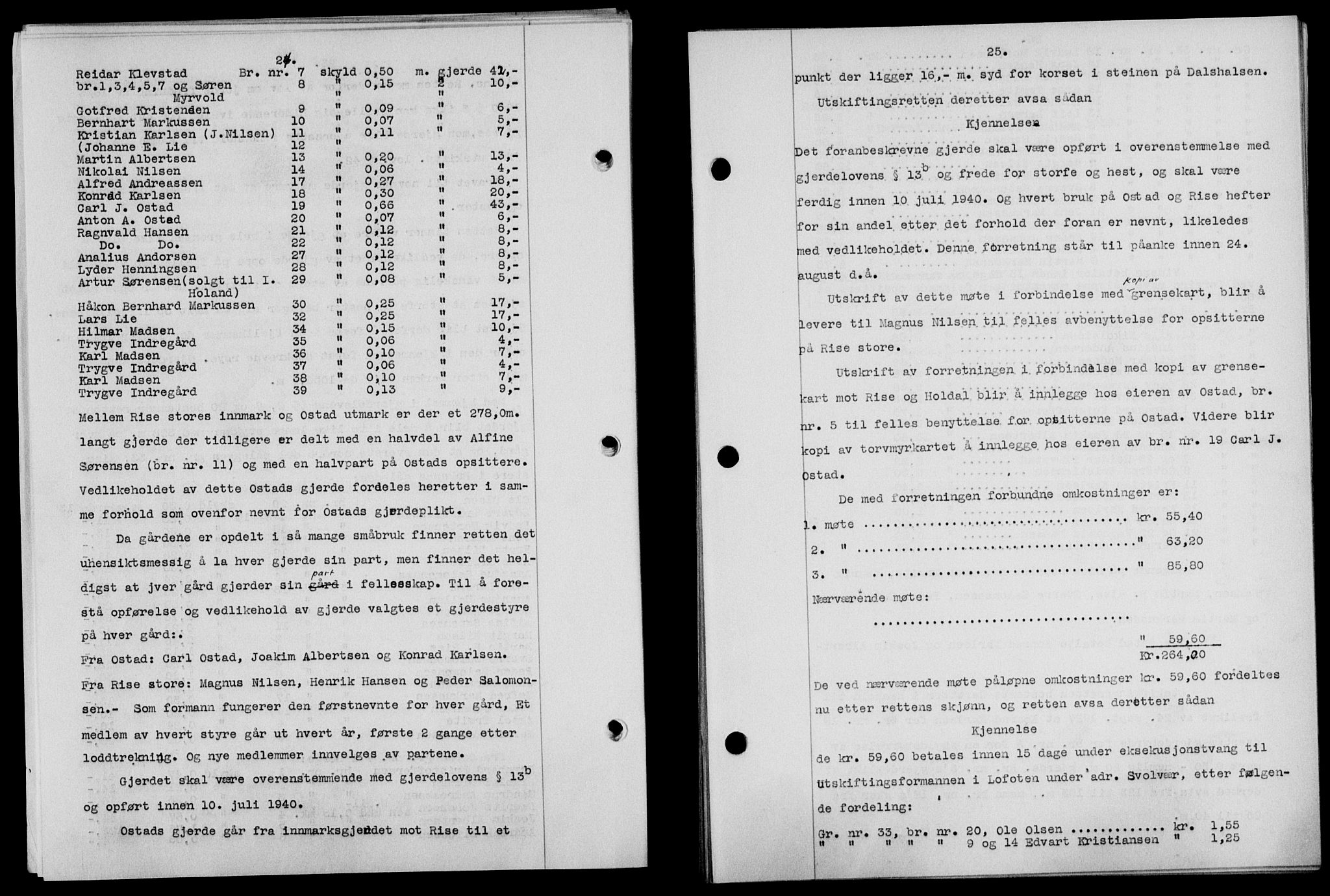 Lofoten sorenskriveri, SAT/A-0017/1/2/2C/L0007a: Mortgage book no. 7a, 1939-1940, Diary no: : 203/1940