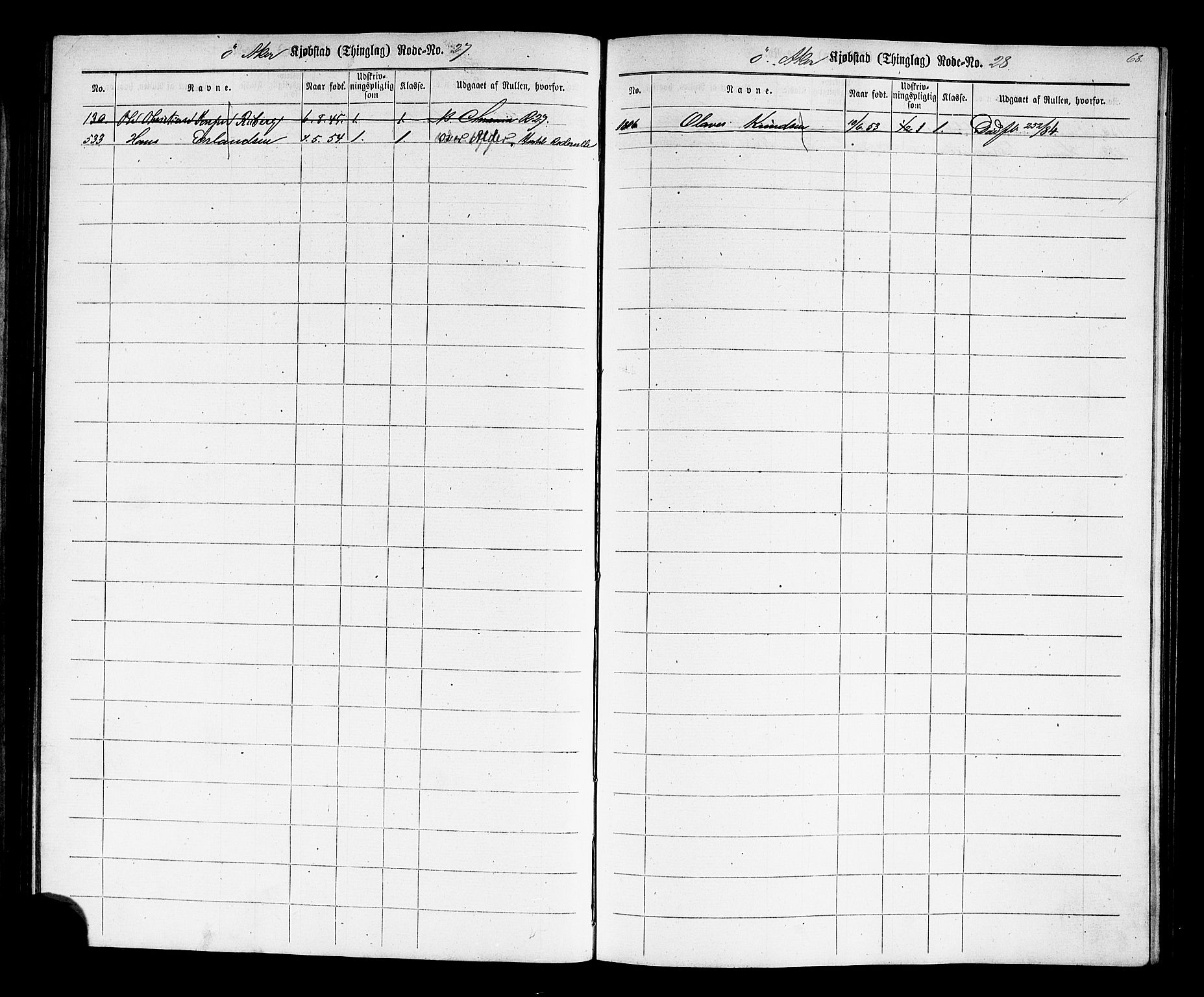 Oslo mønstringskontor, AV/SAO-A-10569g/F/Fc/Fcc/L0001: Utskrivningsregisterrulle, 1860-1890, p. 71