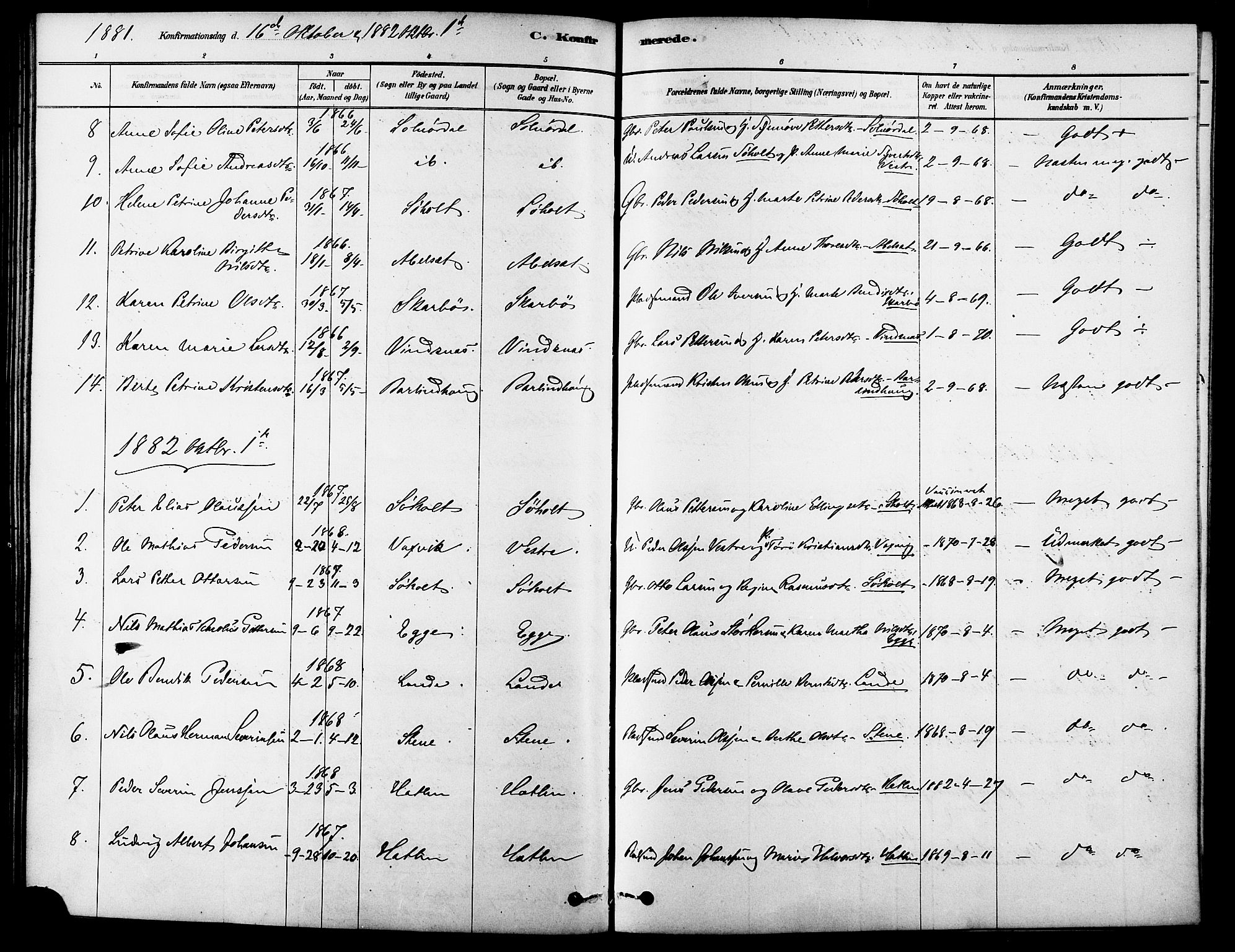 Ministerialprotokoller, klokkerbøker og fødselsregistre - Møre og Romsdal, AV/SAT-A-1454/522/L0315: Parish register (official) no. 522A10, 1878-1890