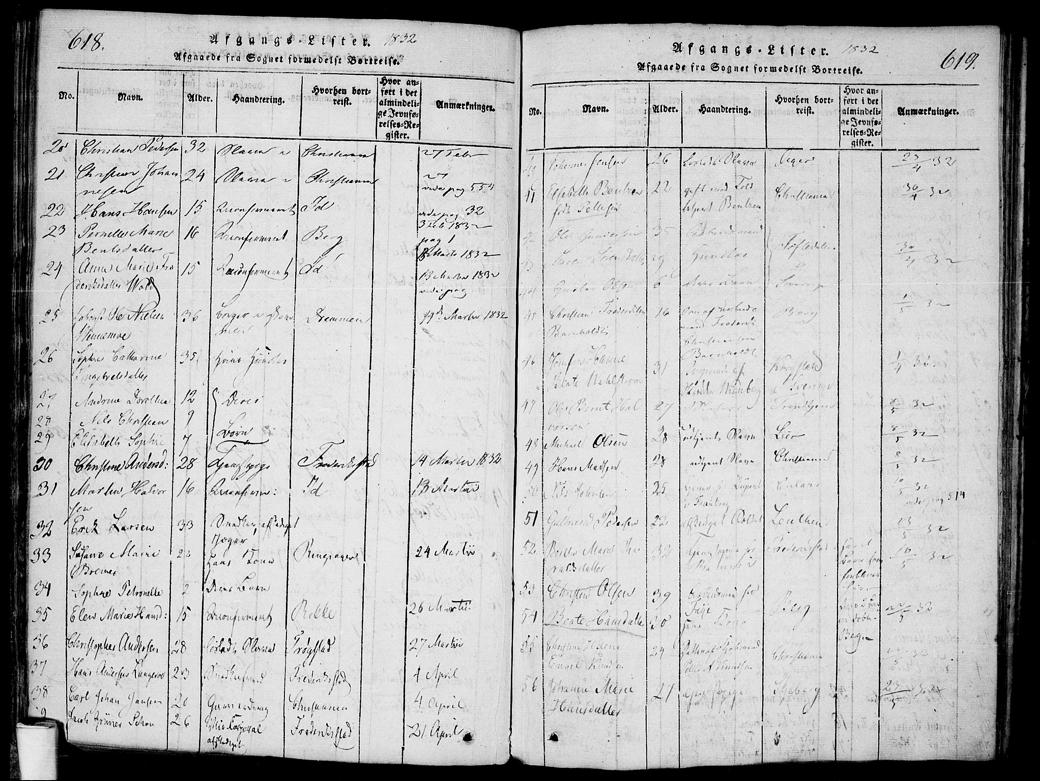 Halden prestekontor Kirkebøker, SAO/A-10909/F/Fa/L0003: Parish register (official) no. I 3, 1815-1834, p. 618-619