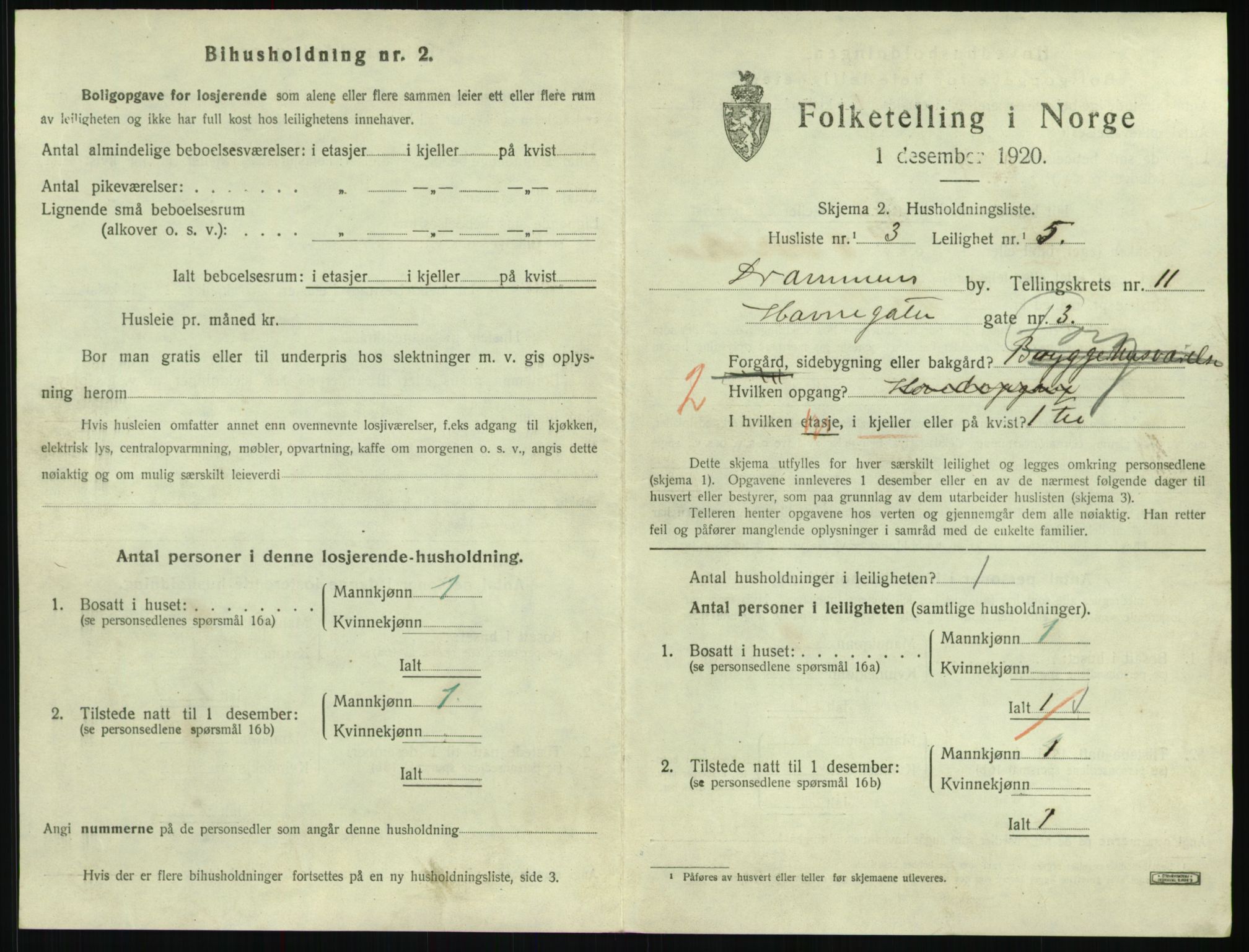 SAKO, 1920 census for Drammen, 1920, p. 17031