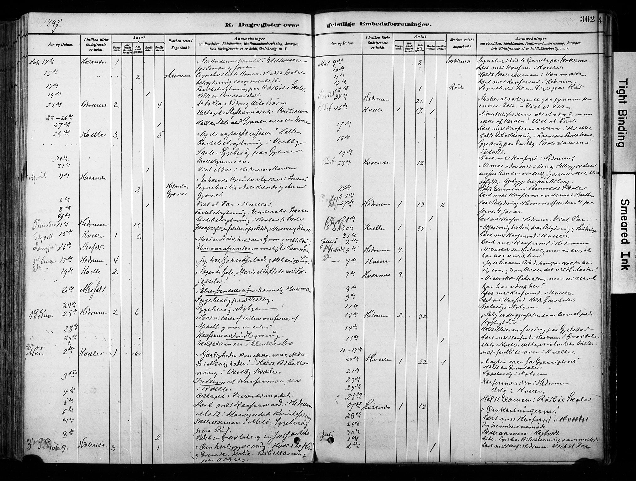 Hedrum kirkebøker, AV/SAKO-A-344/F/Fa/L0009: Parish register (official) no. I 9, 1881-1903, p. 362