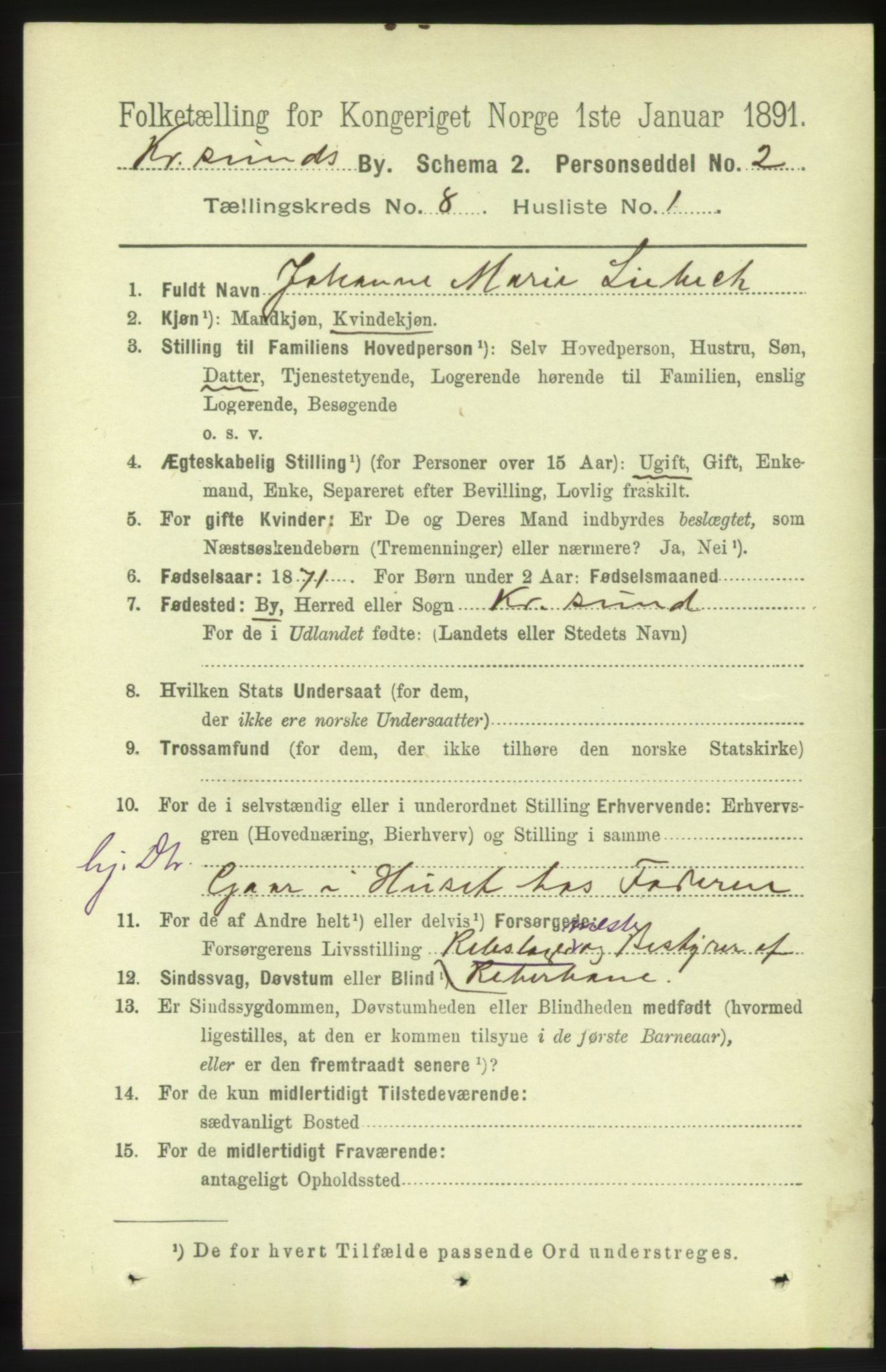 RA, 1891 census for 1503 Kristiansund, 1891, p. 6204