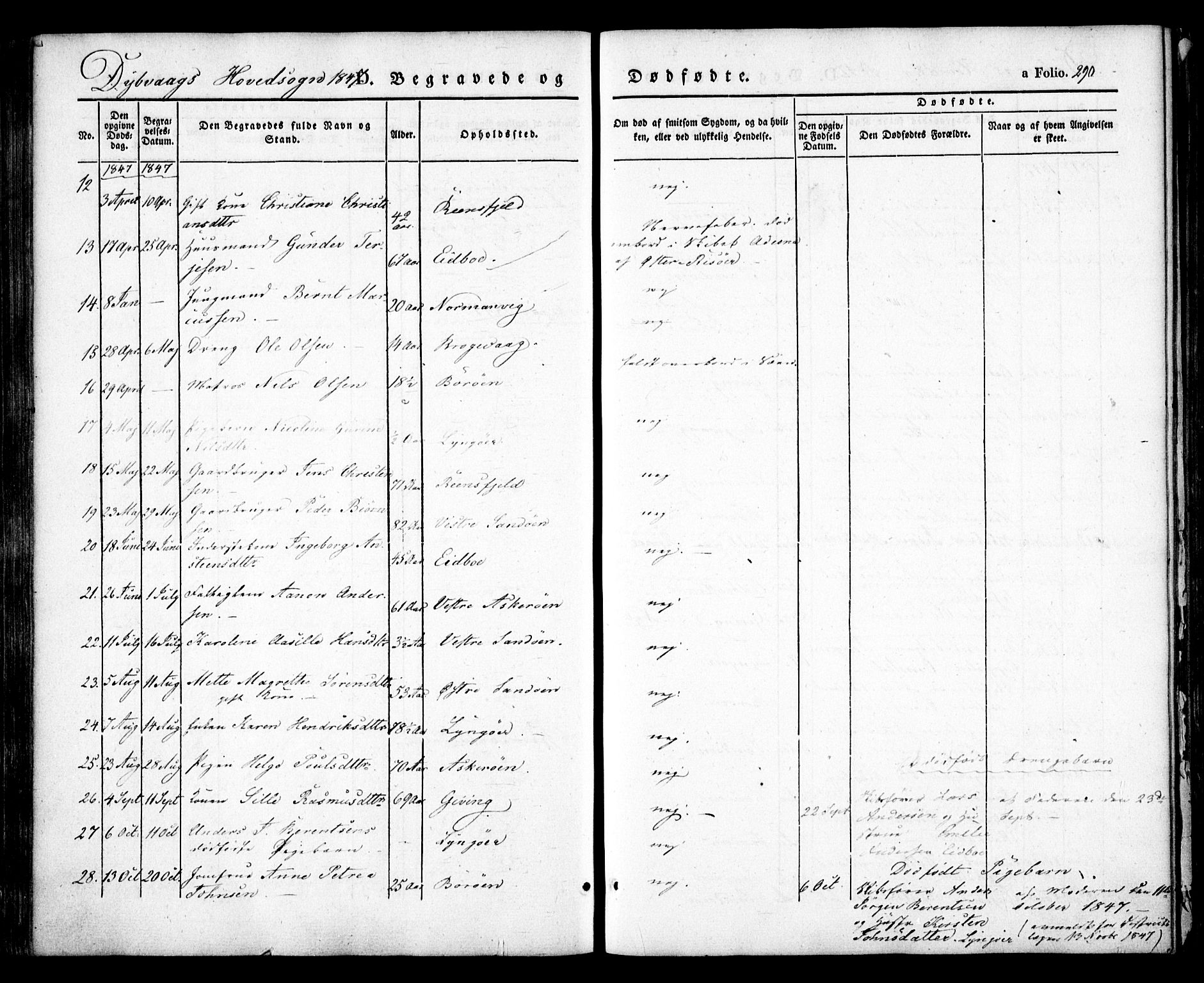 Dypvåg sokneprestkontor, AV/SAK-1111-0007/F/Fa/Faa/L0005: Parish register (official) no. A 5, 1841-1854, p. 290