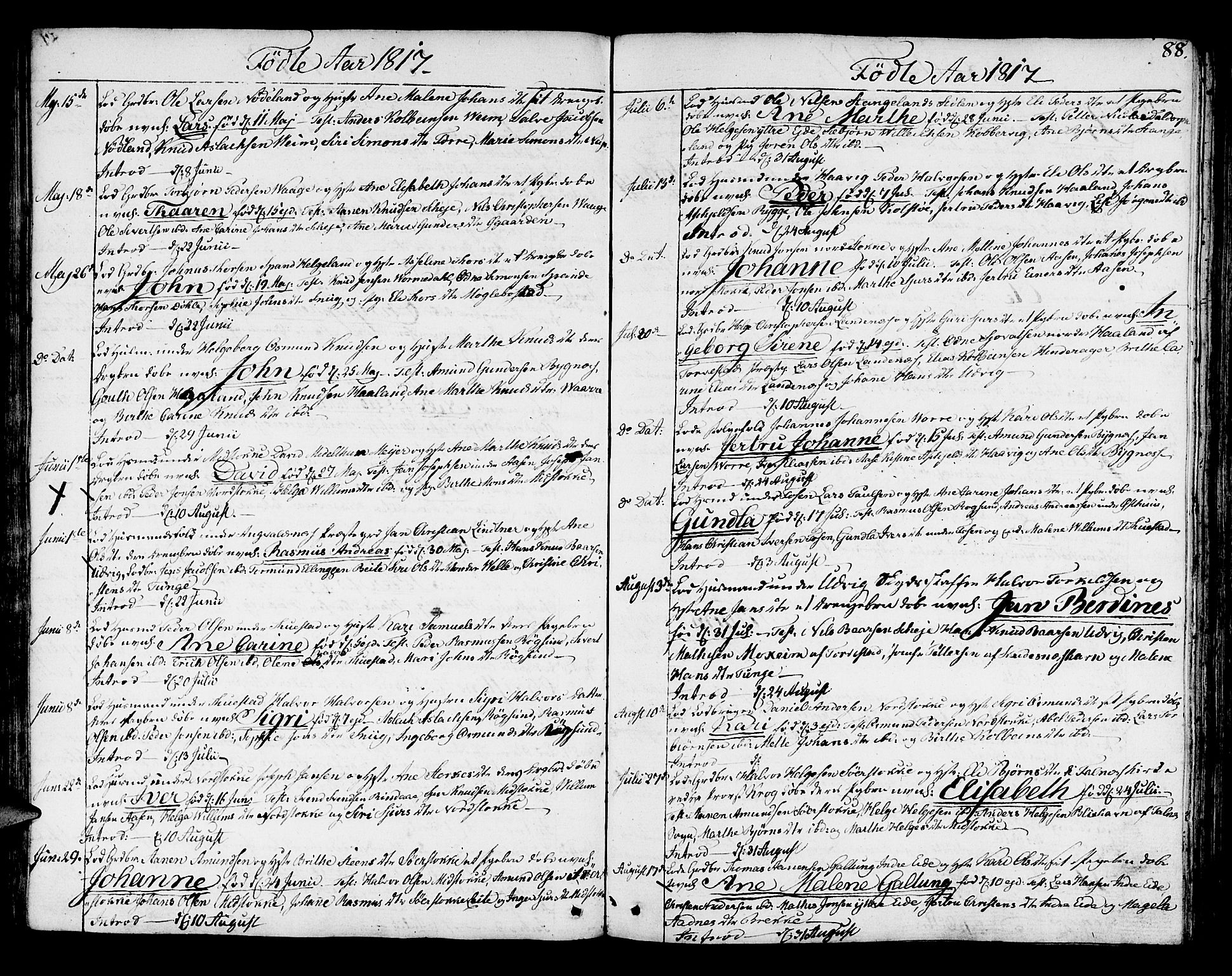 Avaldsnes sokneprestkontor, SAST/A -101851/H/Ha/Haa/L0003: Parish register (official) no. A 3, 1801-1817, p. 88