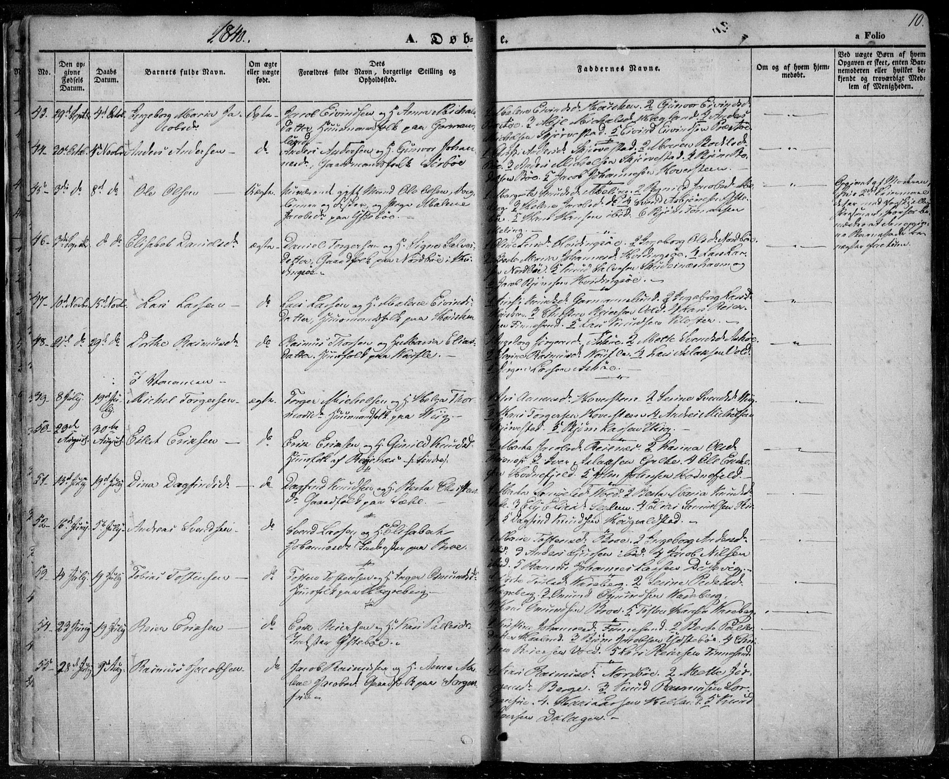 Rennesøy sokneprestkontor, AV/SAST-A -101827/H/Ha/Haa/L0005: Parish register (official) no. A 5, 1838-1859, p. 10