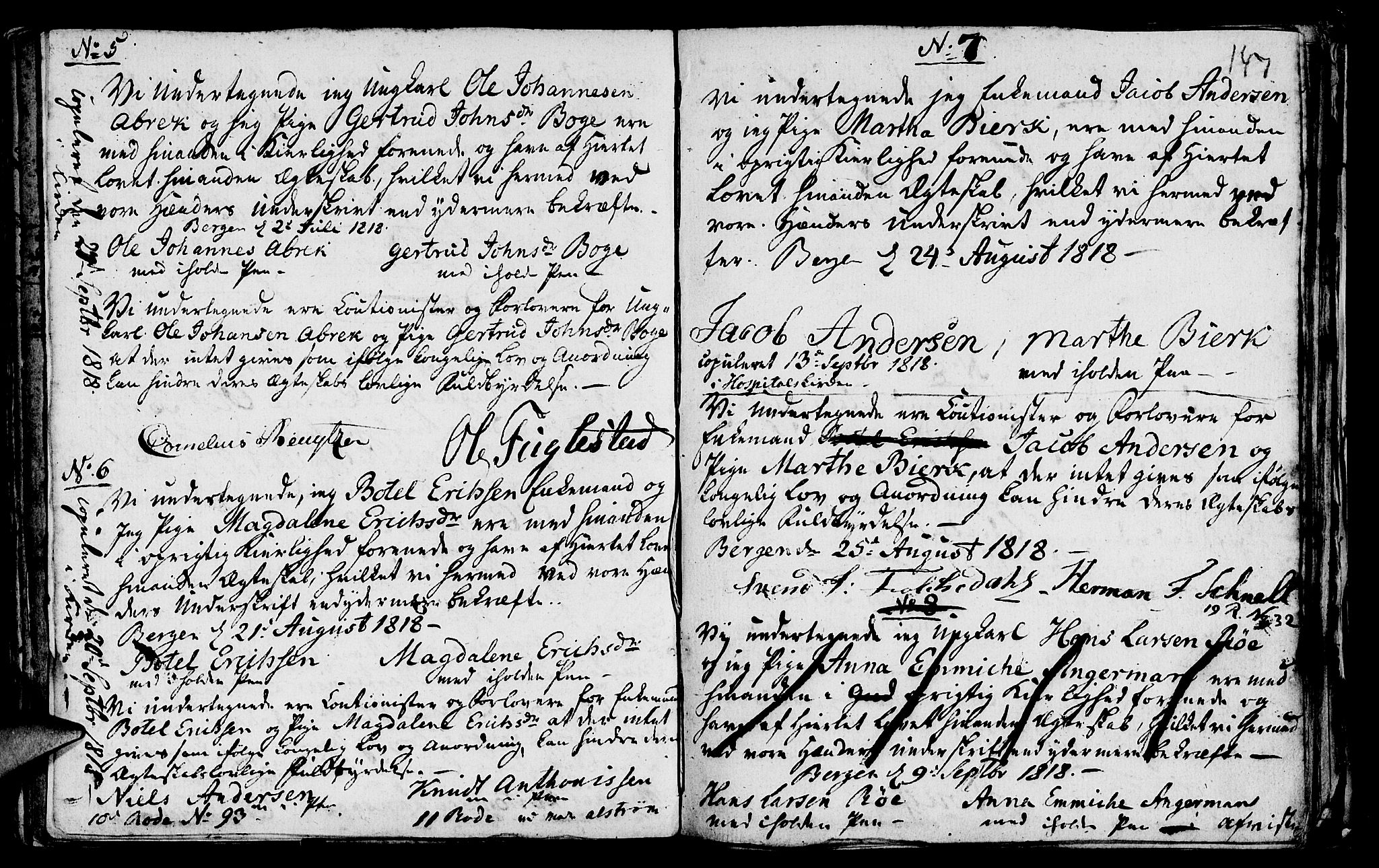 St. Jørgens hospital og Årstad sokneprestembete, AV/SAB-A-99934: Parish register (official) no. A 1, 1743-1823, p. 147