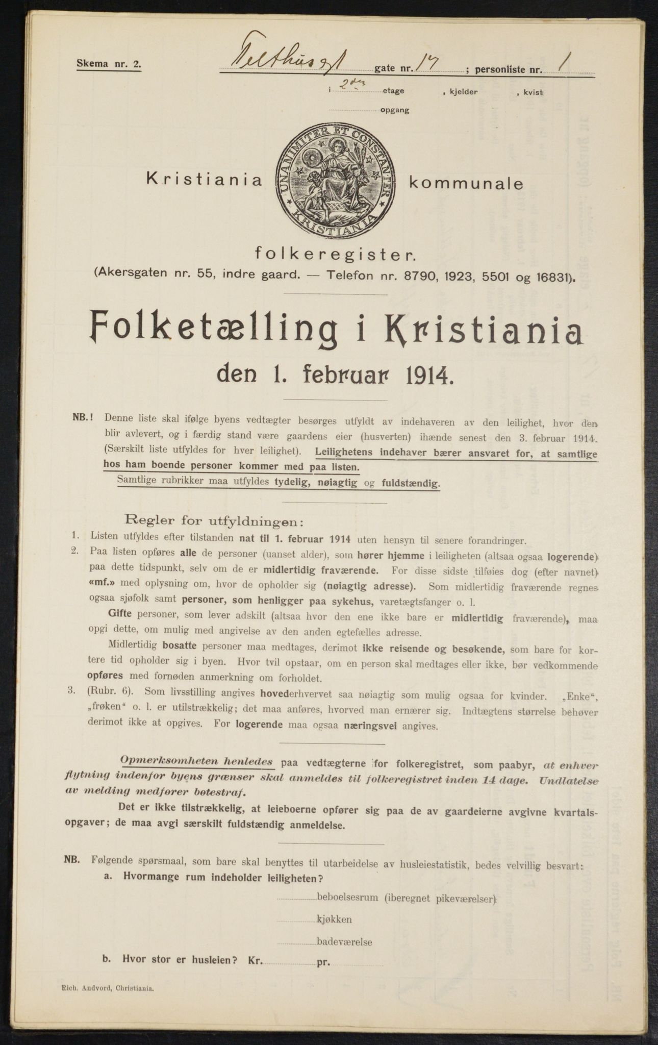 OBA, Municipal Census 1914 for Kristiania, 1914, p. 108480